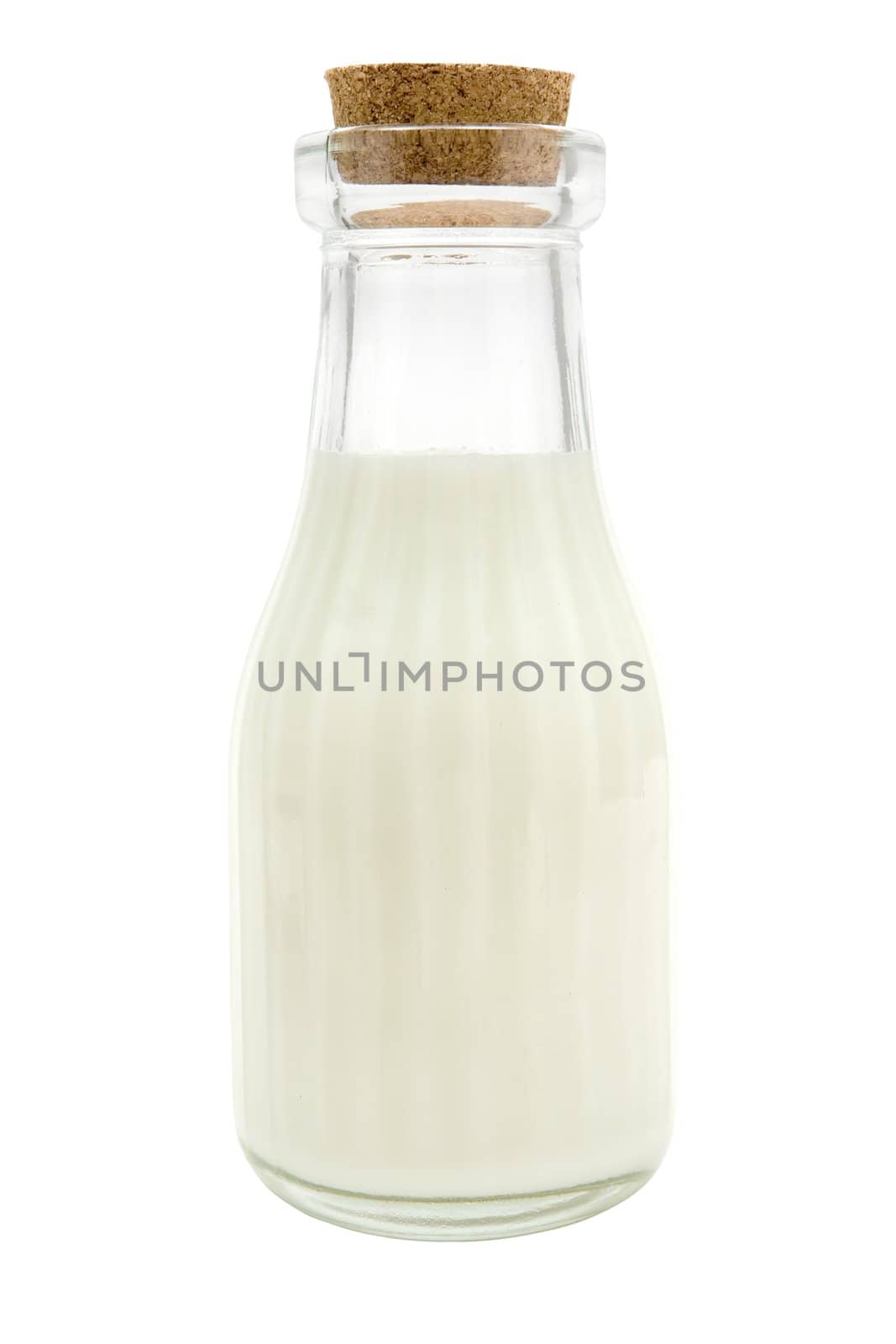 Milk bottle isolated on a white background.