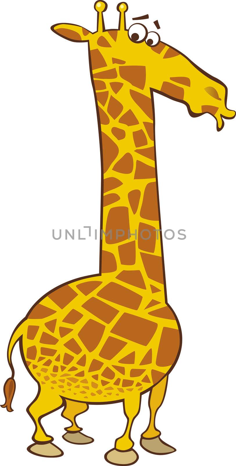 Cartoon Illustration of funny giraffe