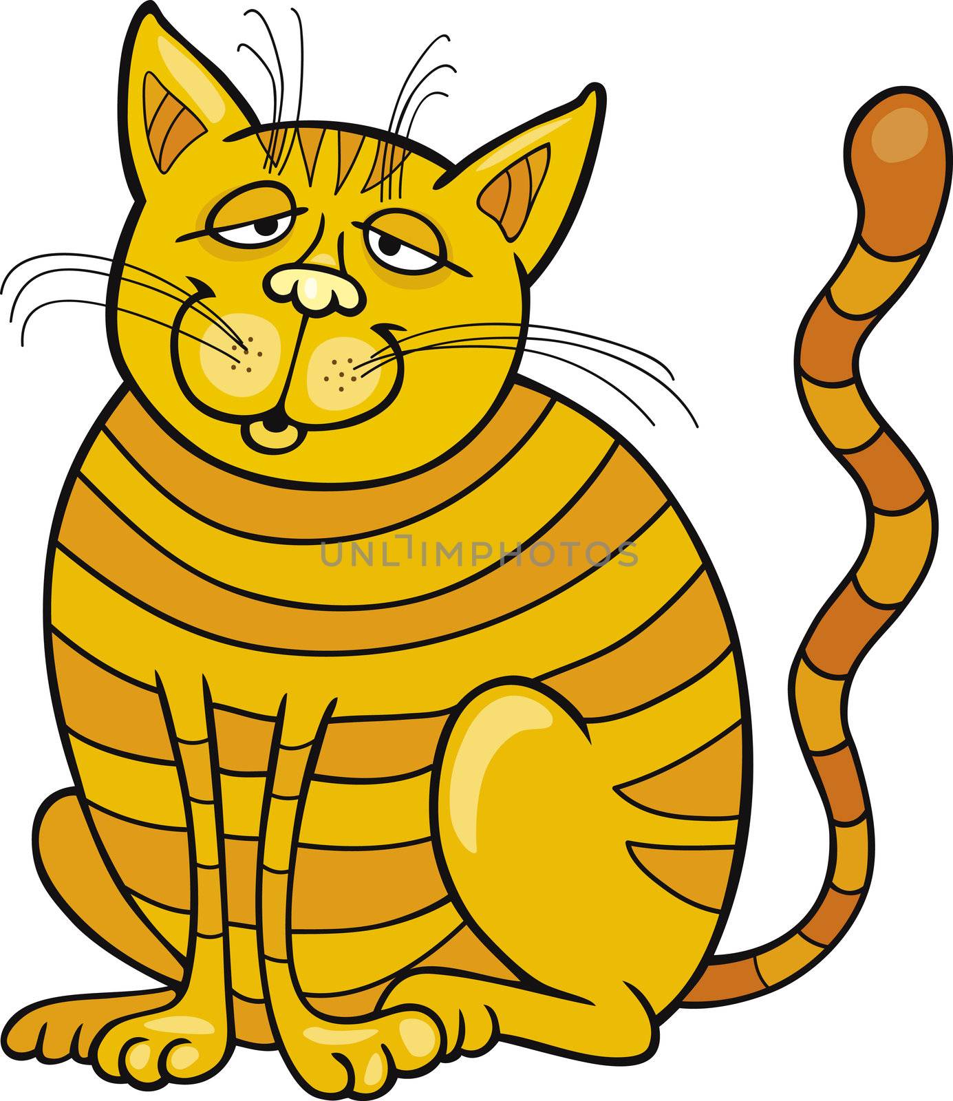 Cartoon illustration of Happy Yellow Cat