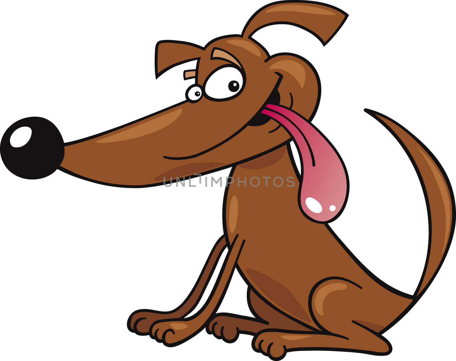 Cartoon illustration of funny dog
