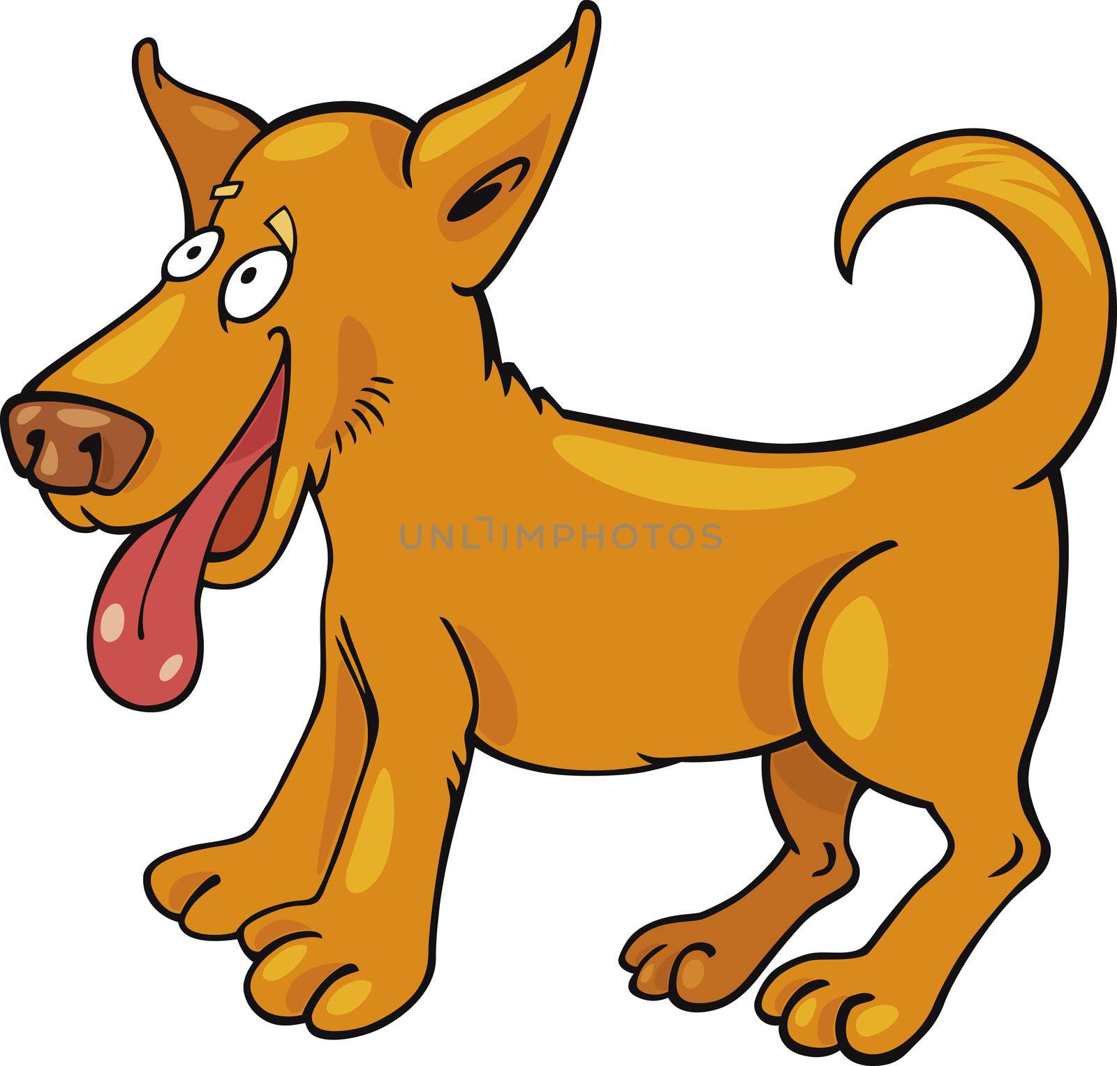 Cartoon illustration of funny puppy