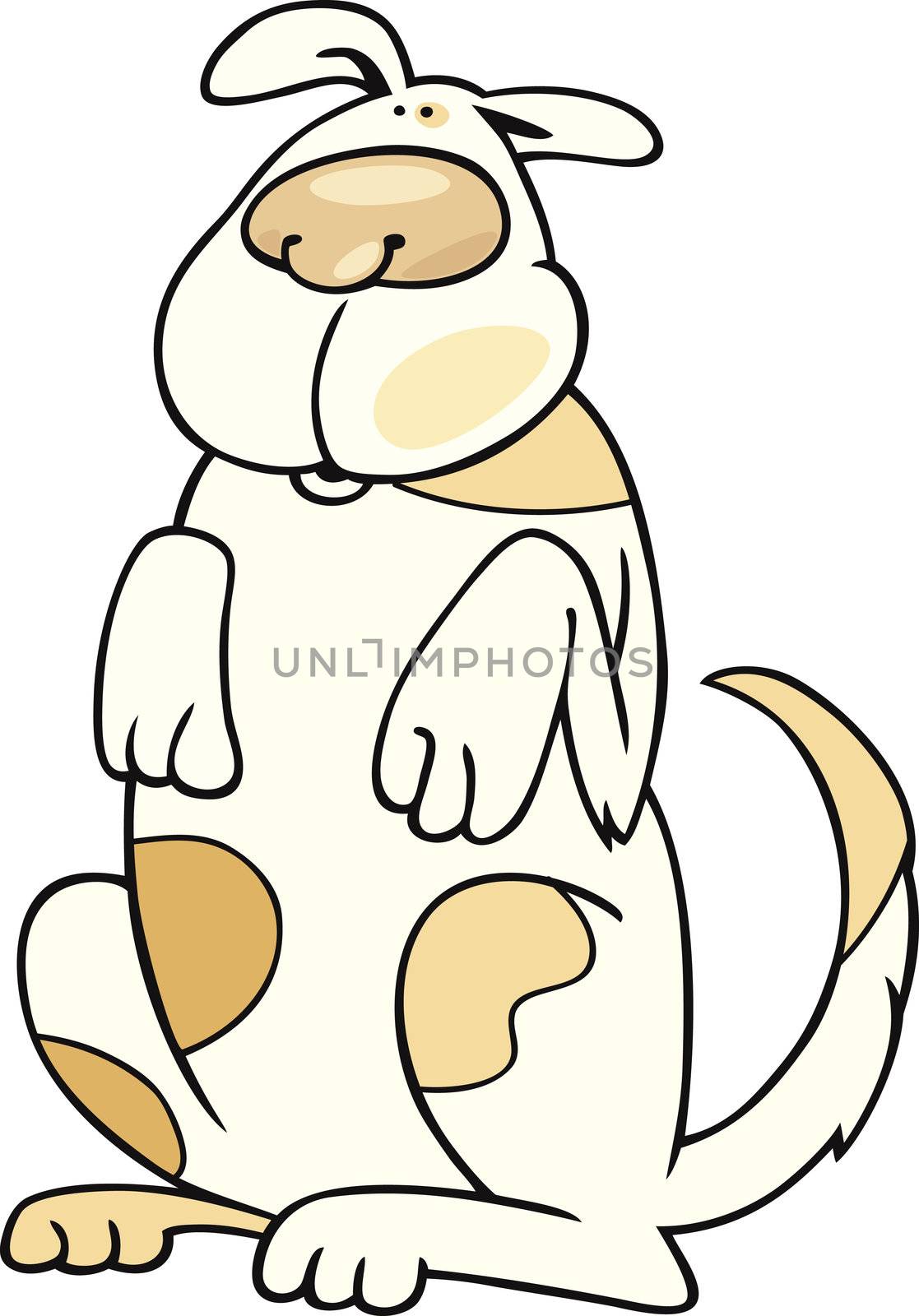 Cartoon illustration of standing spotted Dog