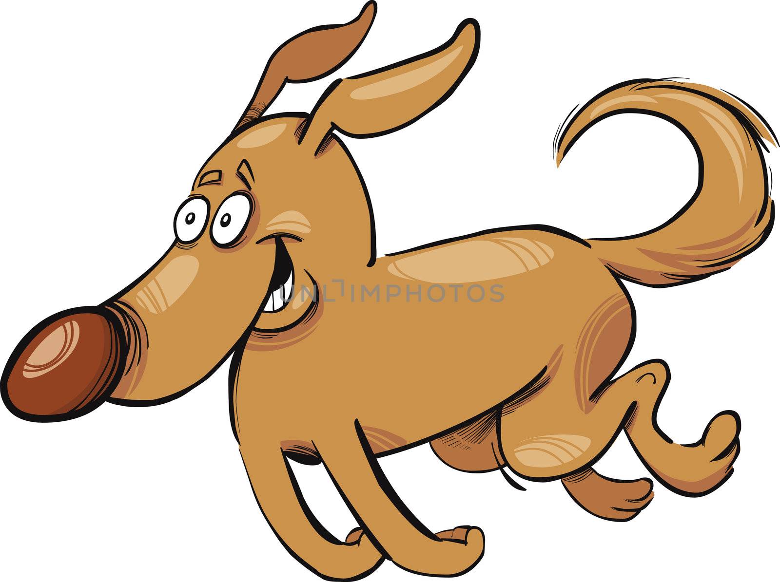Cartoon illustration of running dog