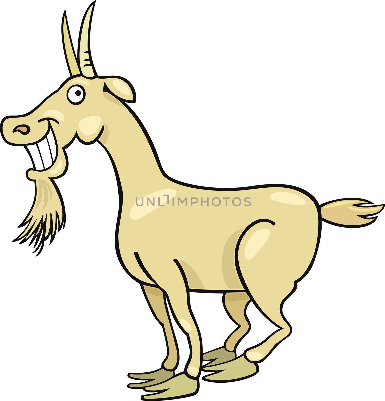Cartoon illustration of farm goat