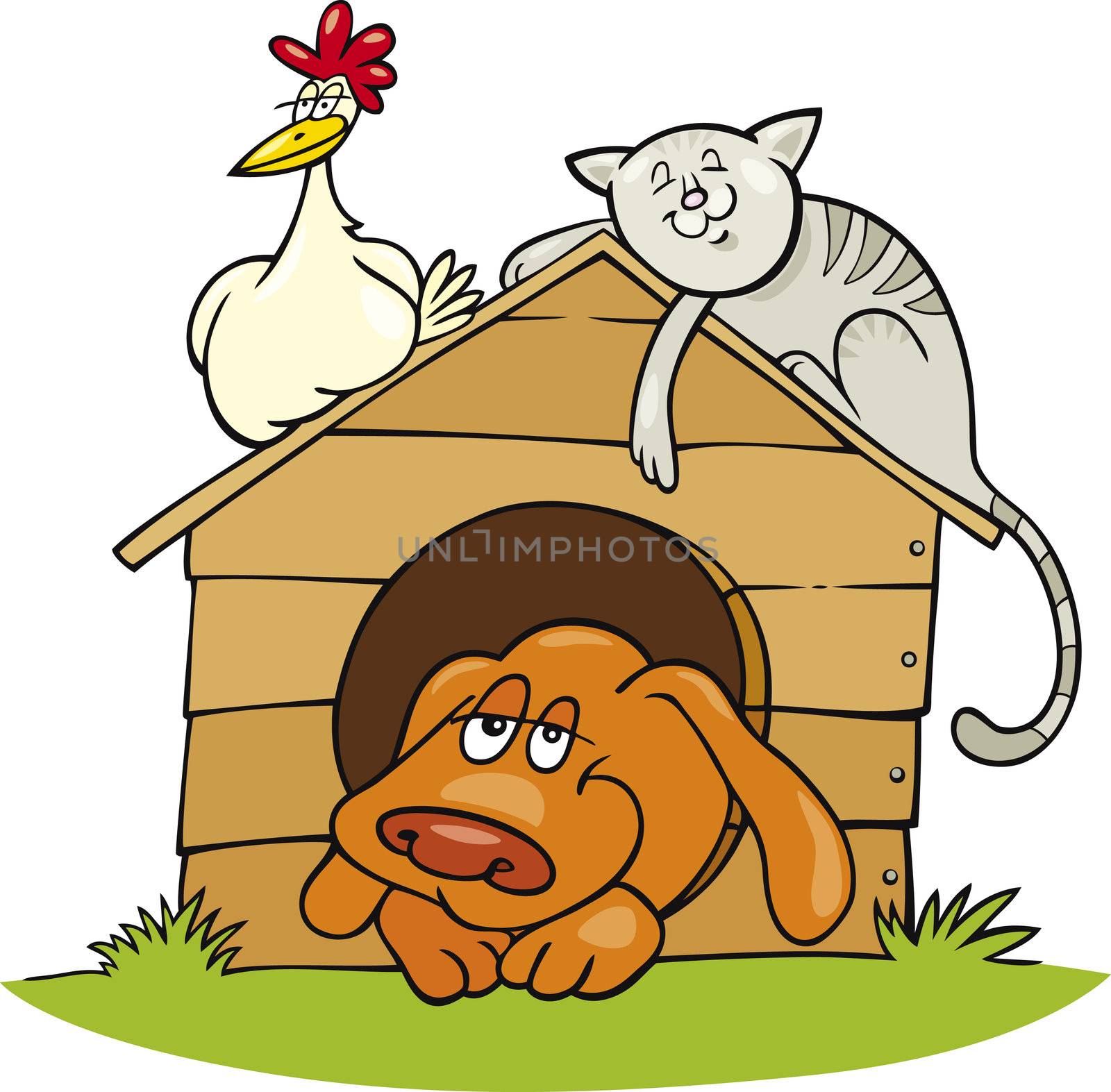 Illustration of Happy farm animals