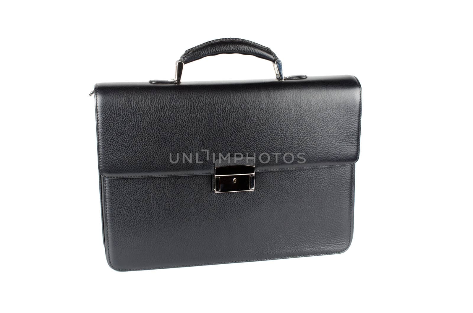 black male briefcase isolated on white background