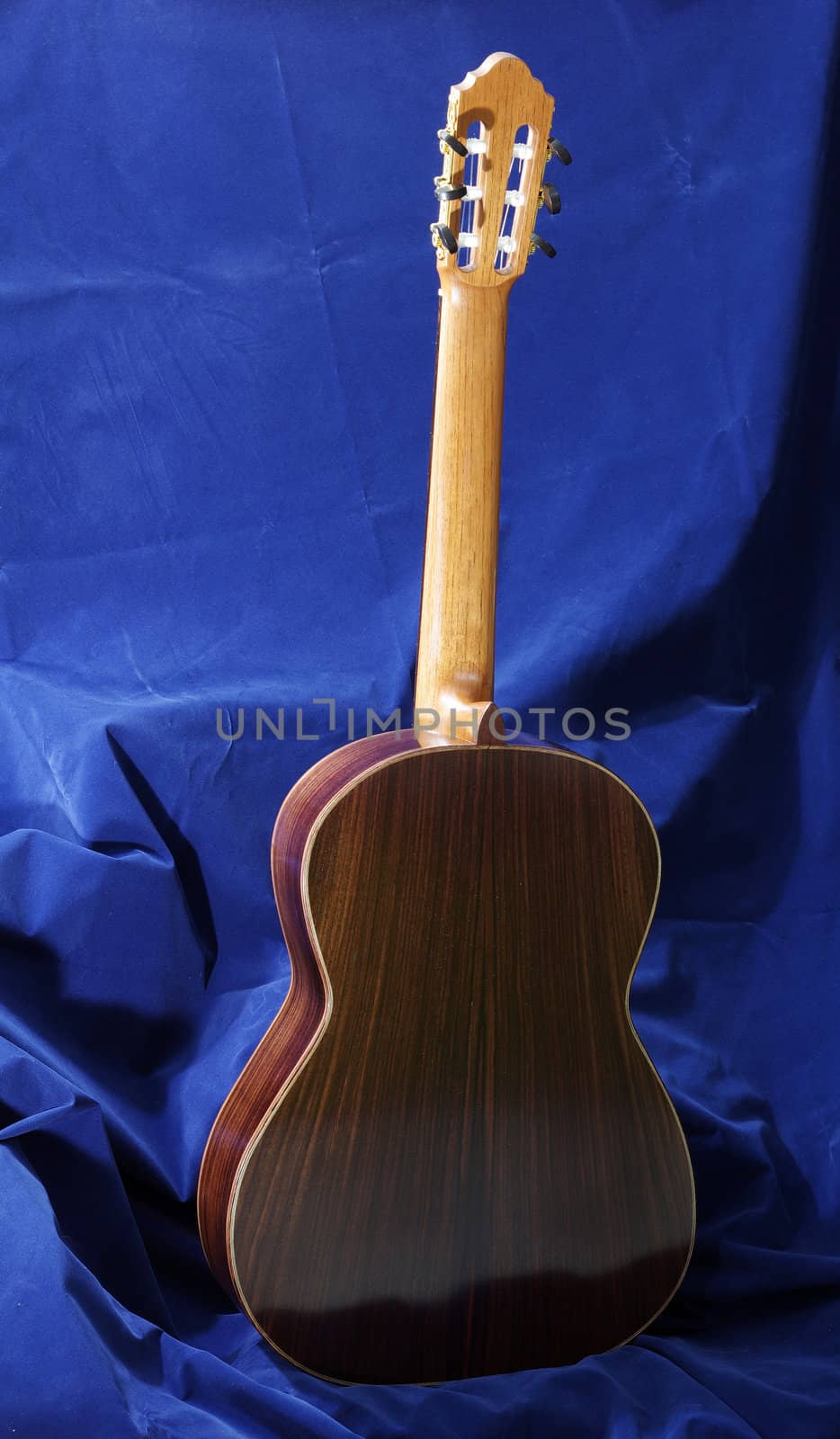 back of handmade classical guitar