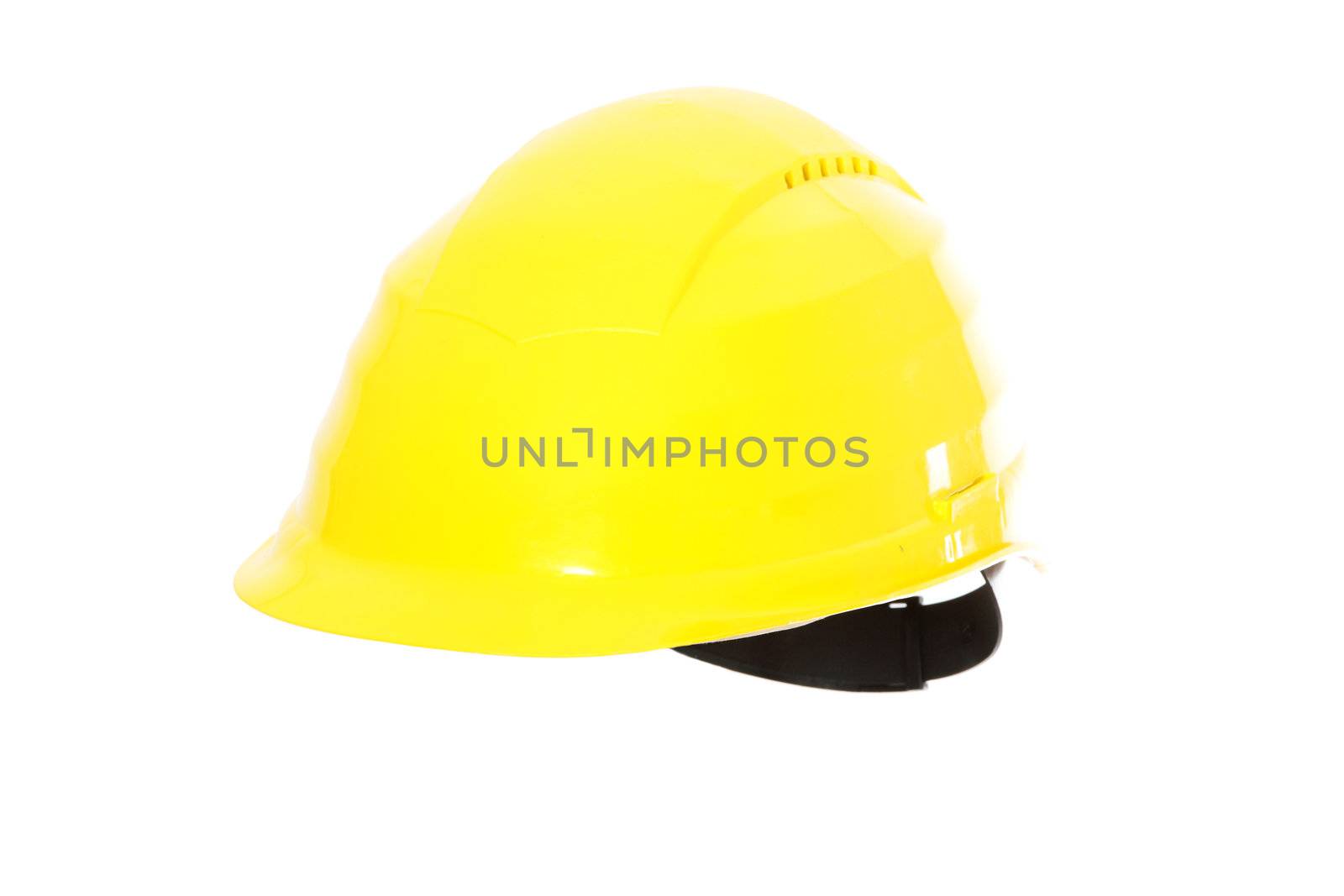 Yellow hard hat isolated on white