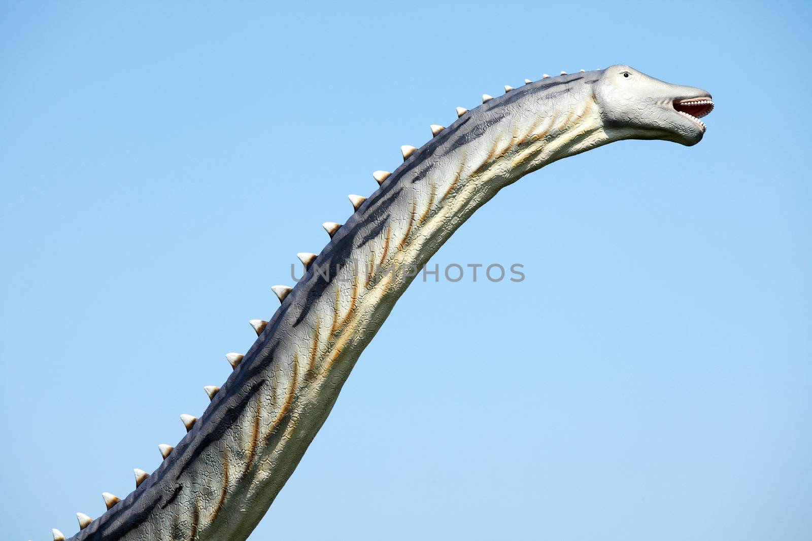 Dinosaur - Diplodocus against blue sky