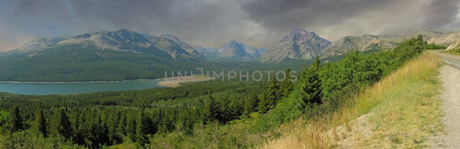 Panoramic view of Glacier National Park, Montana, U.S.A.