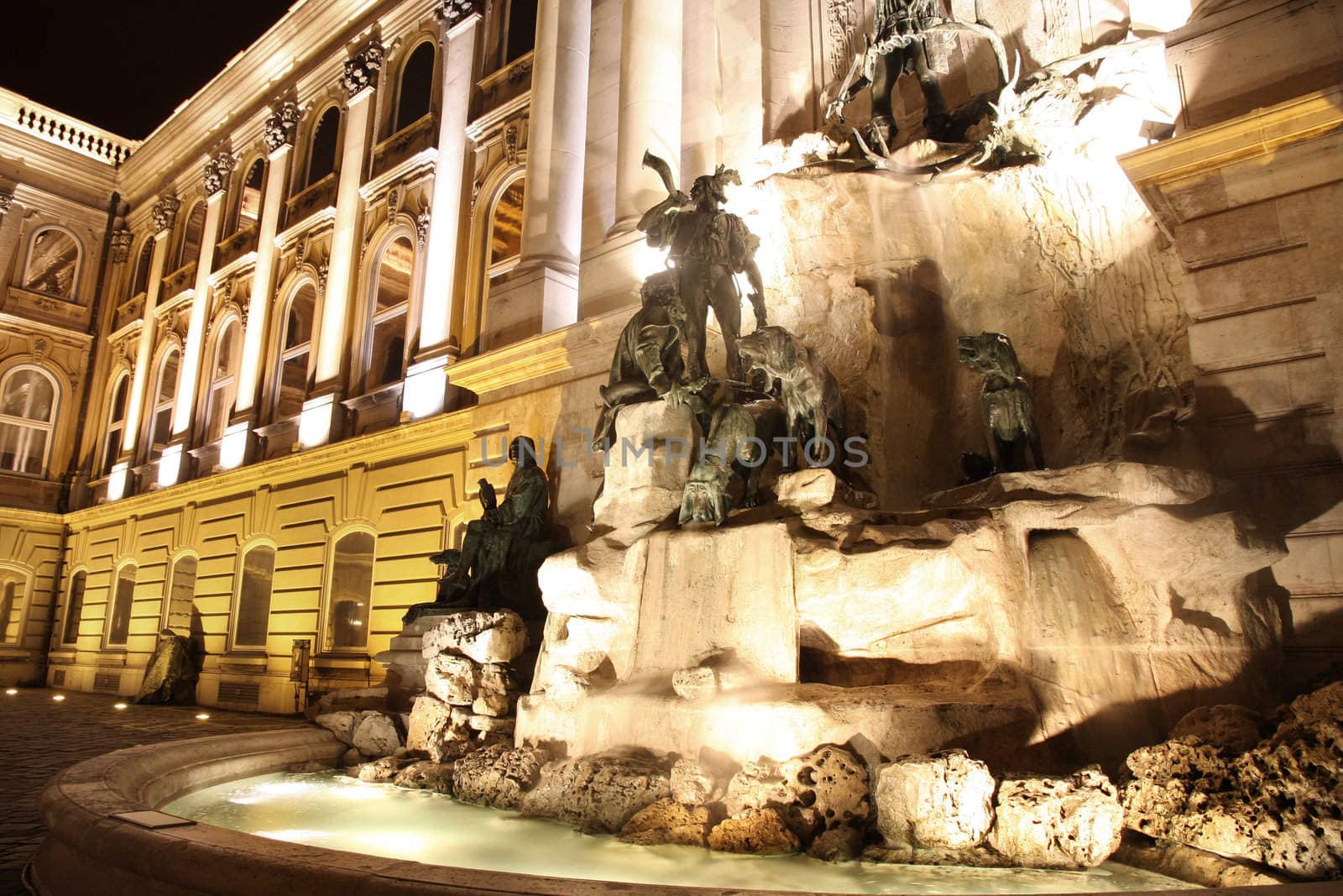 Fountain at the Buda Castle in Budapest, Hungary