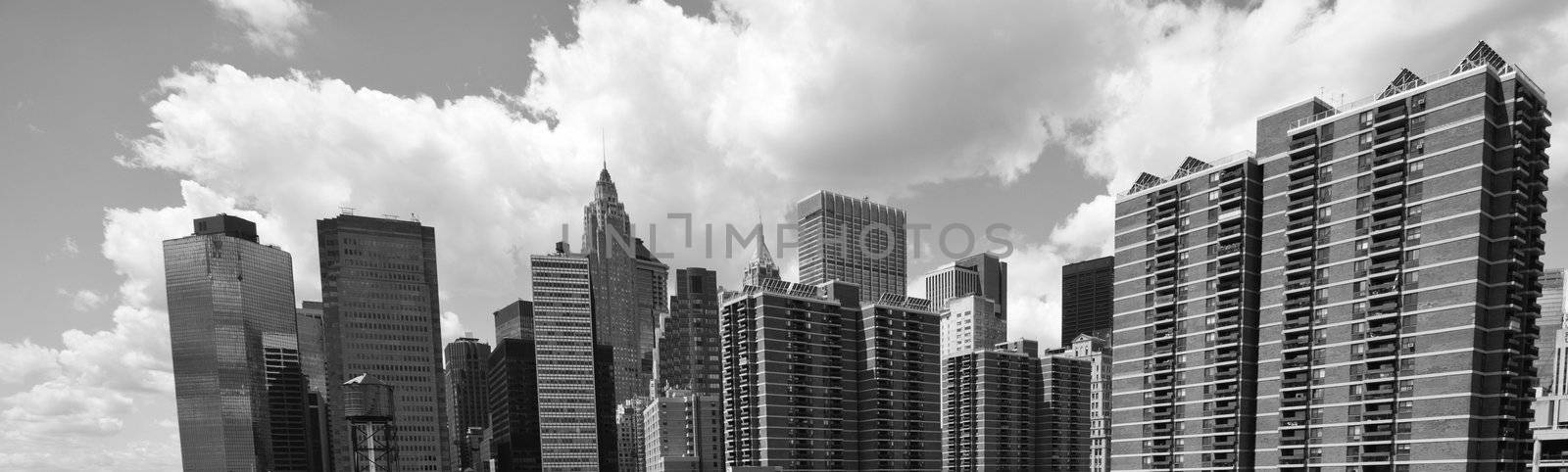 Panoramic View of New York City Buildings, U.S.A.