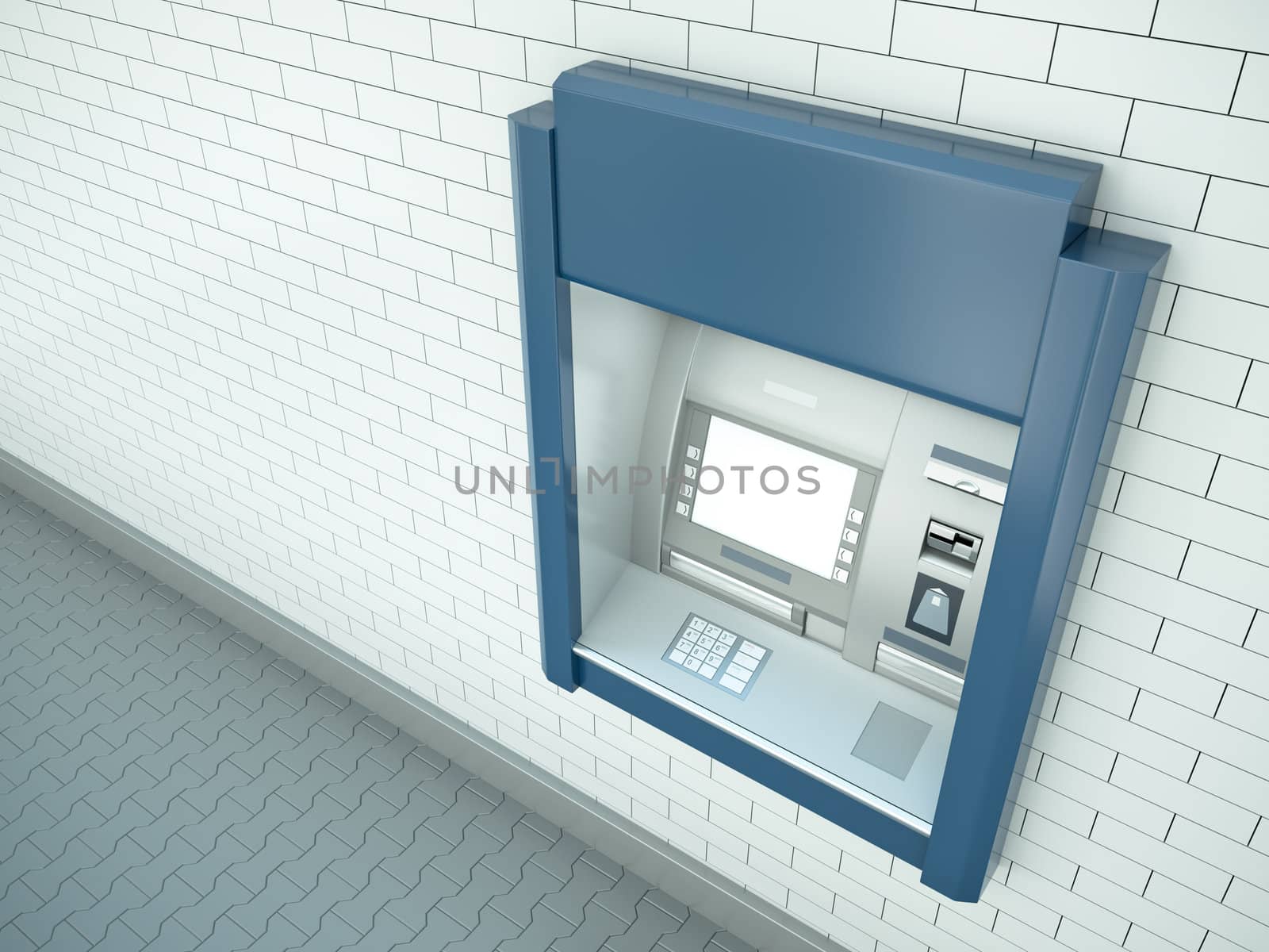 Cash dispenser. 3D rendered image.
