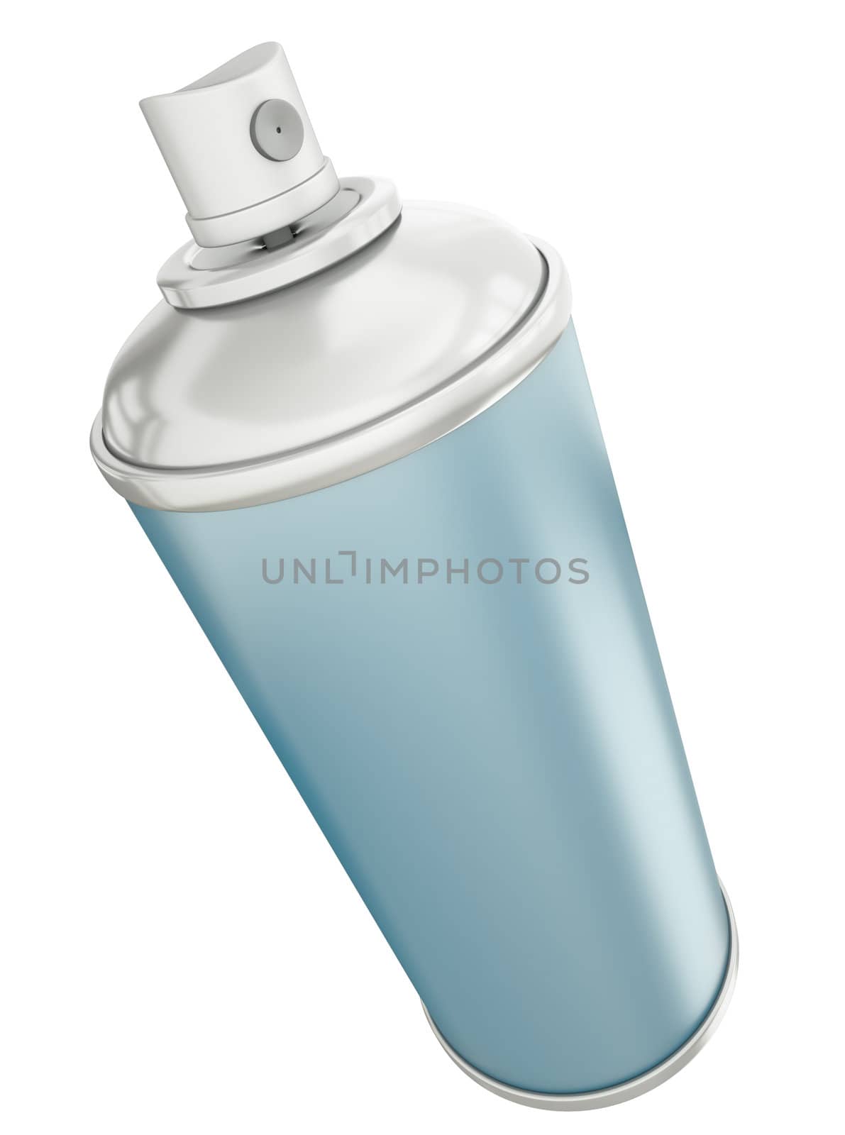Spray can isolated on white background. 3D rendered image.