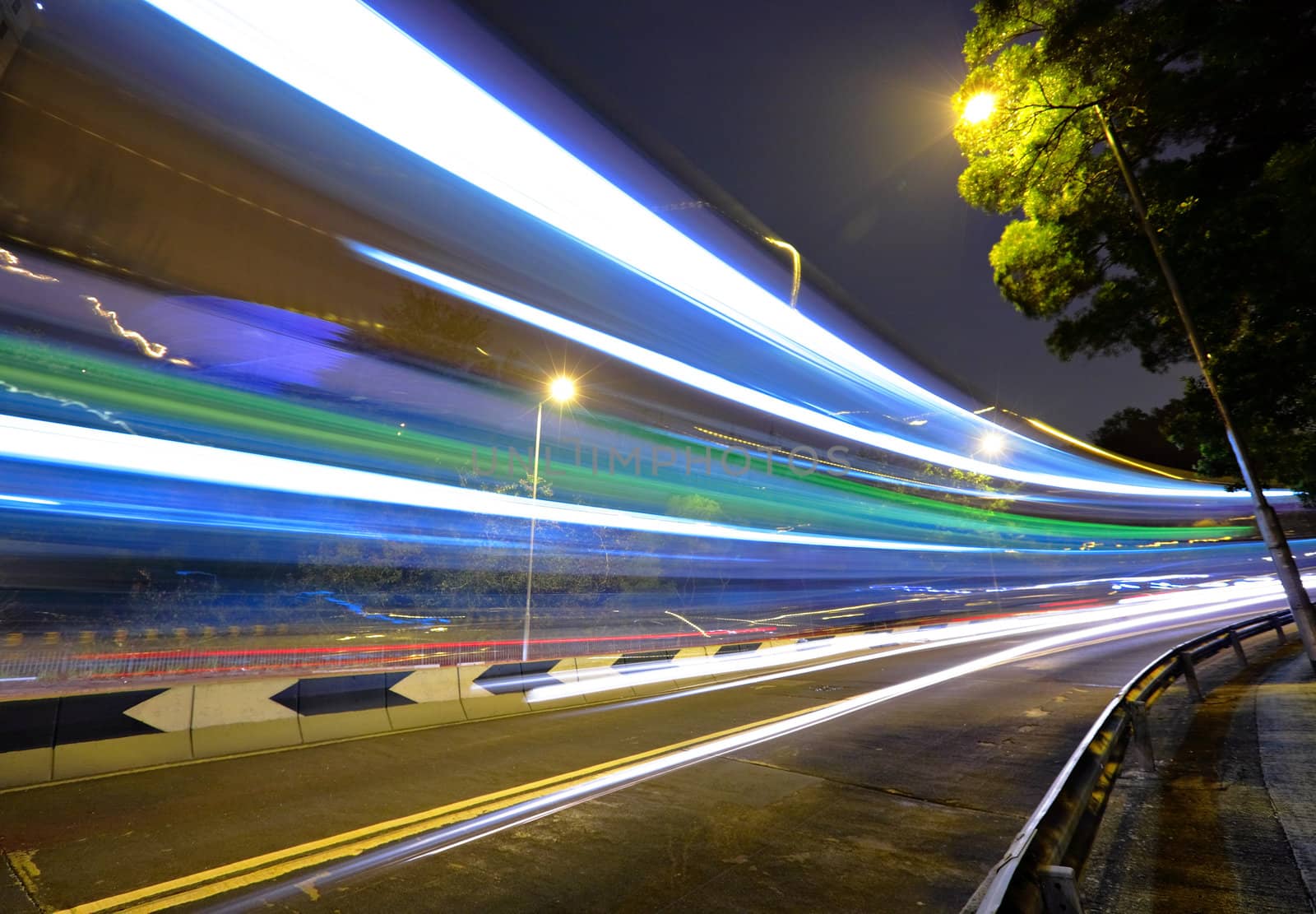 traffic in city at night
