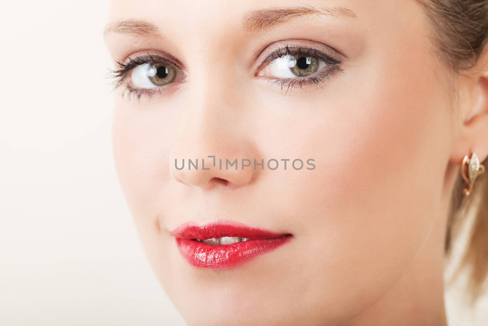 Closeup portrait of a pretty young woman