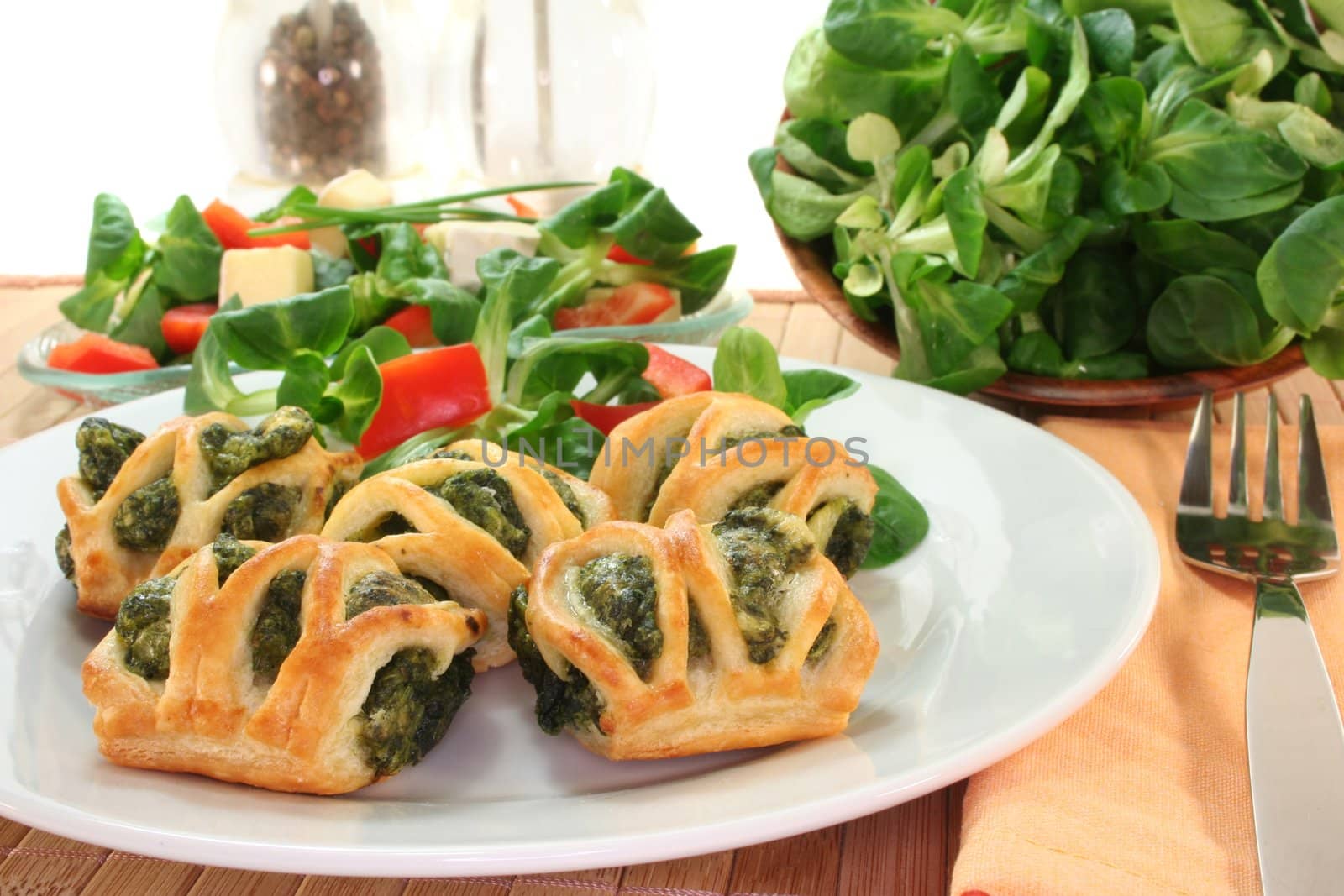 Puff pastry with spinach and cheese filling by discovery