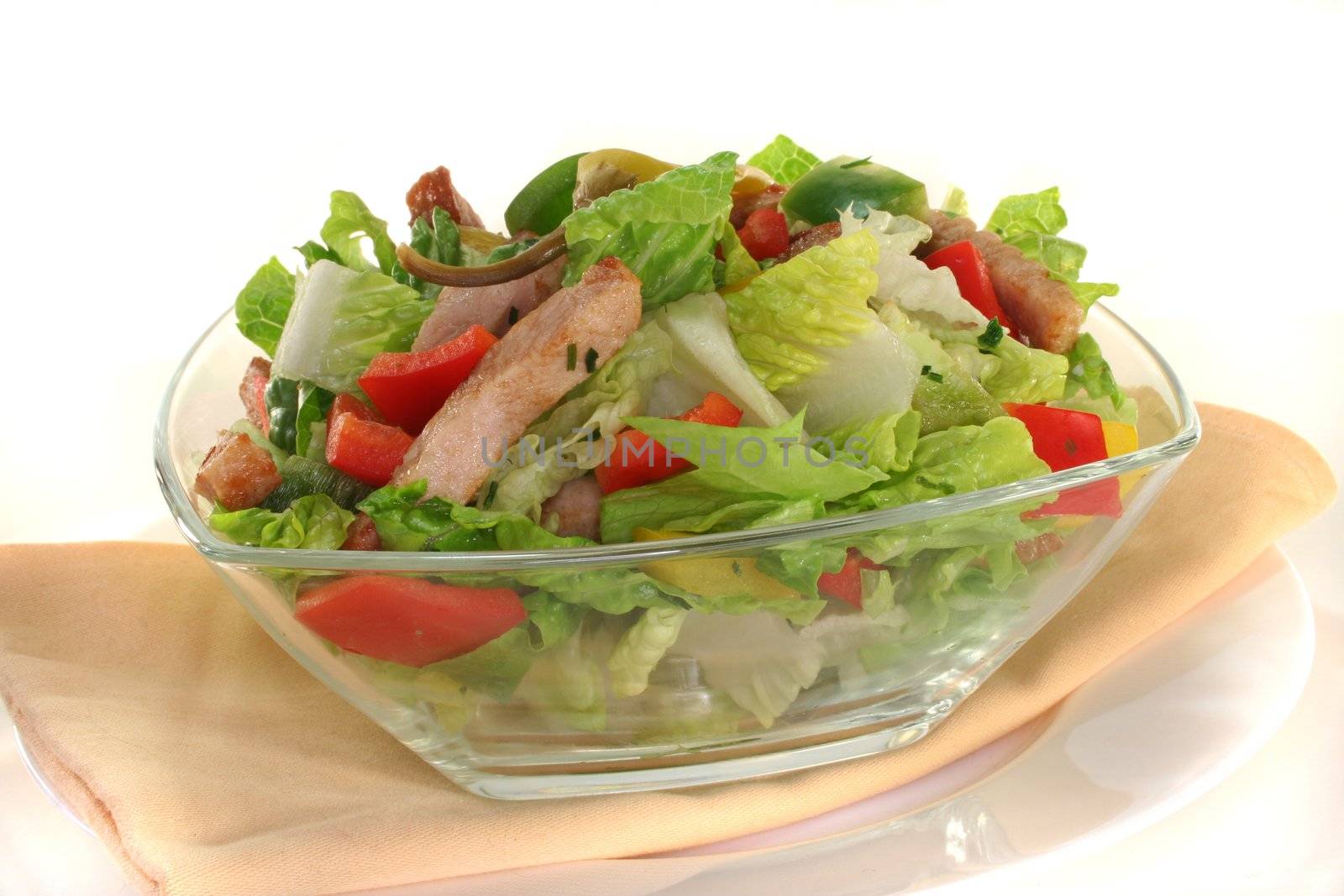 Mixed salad with strips of turkey by discovery