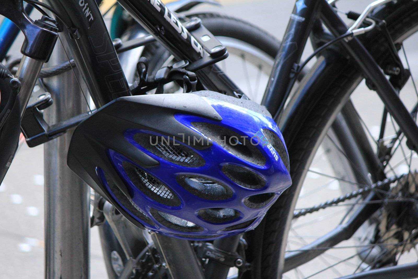 bike and helmet blue