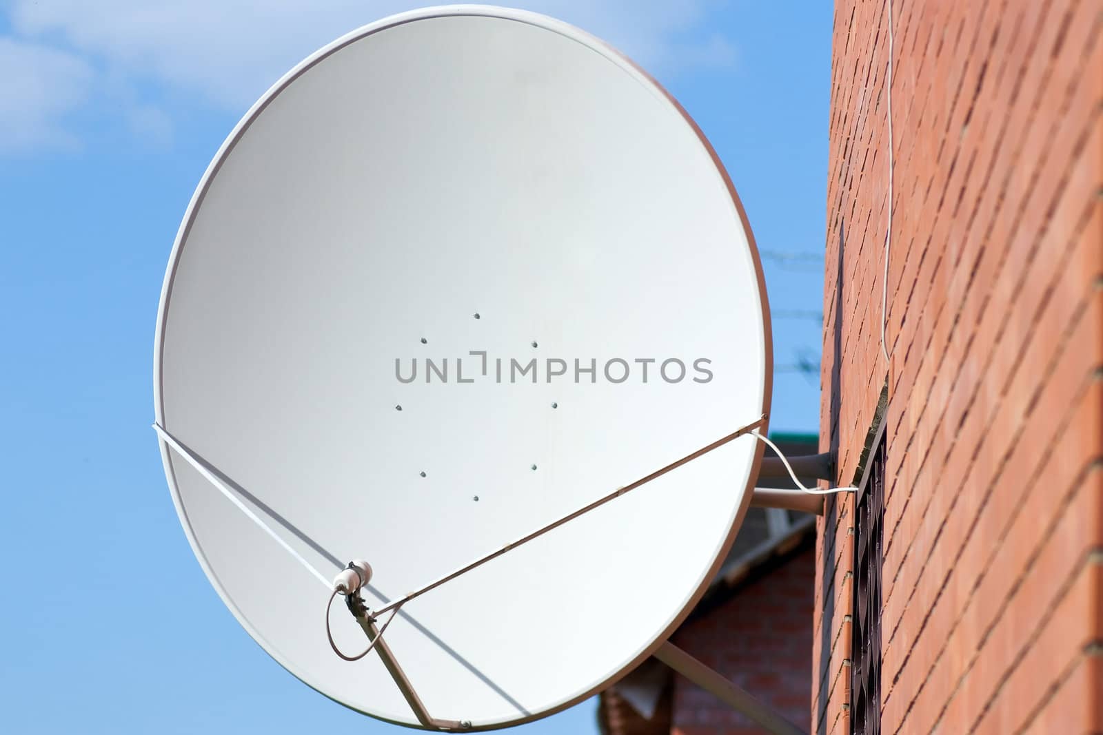 sattelite dish on blue sky background