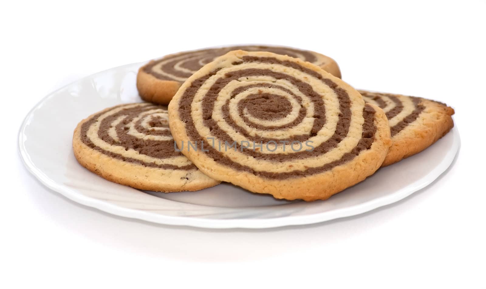 black and white cookies on the plate by vasily