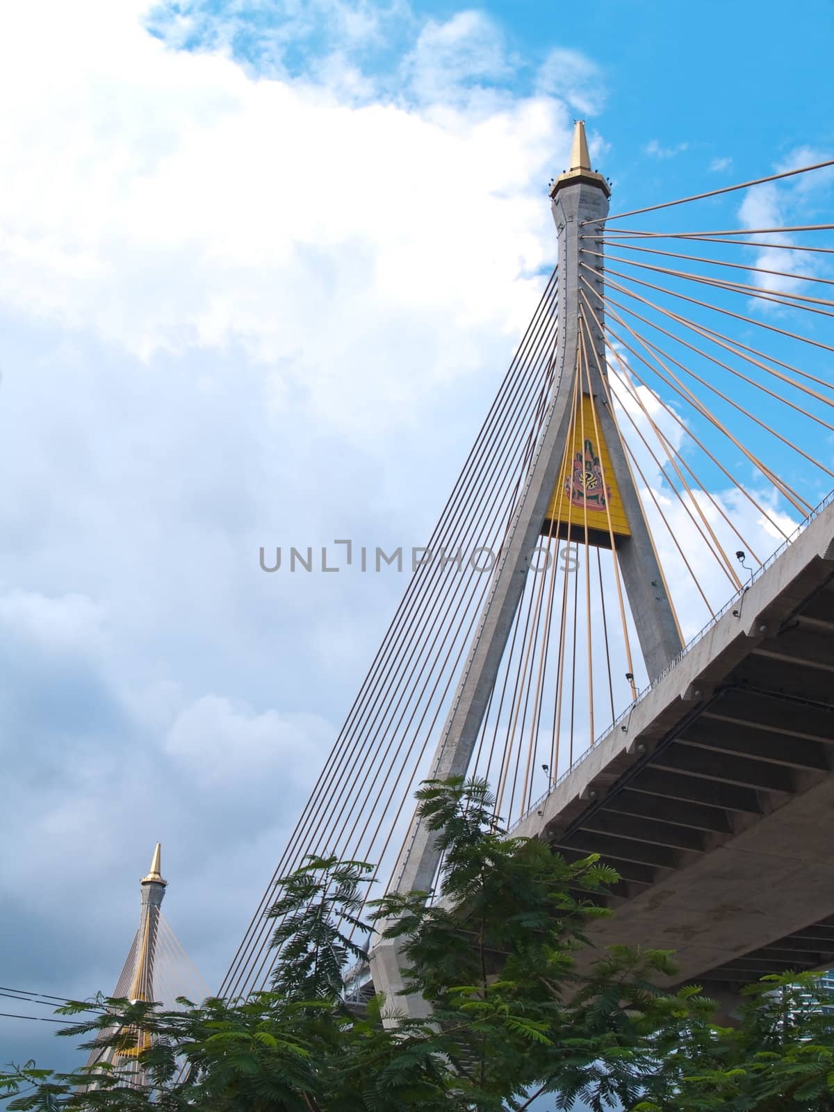 Bhumibol Bridge also casually call as Industrial Ring Road Bridge, Samut Prakarn,Thailand