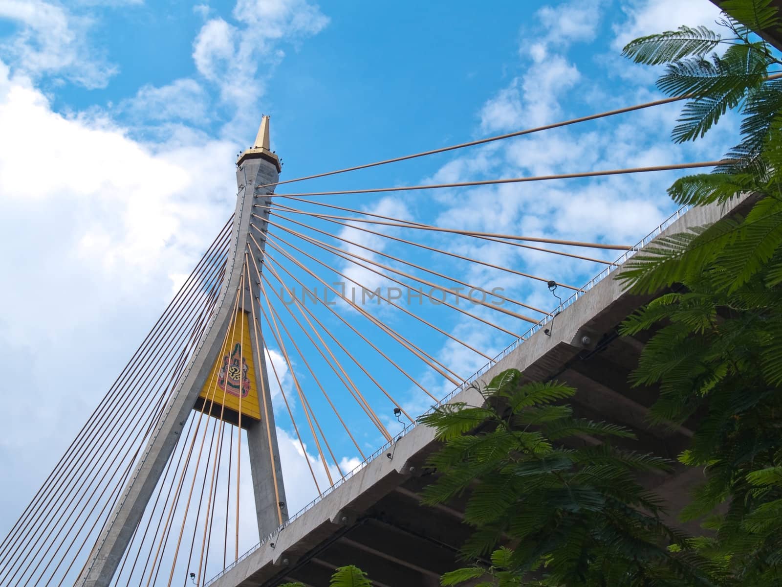 Bhumibol Bridge also casually call as Industrial Ring Road Bridge, Samut Prakarn,Thailand