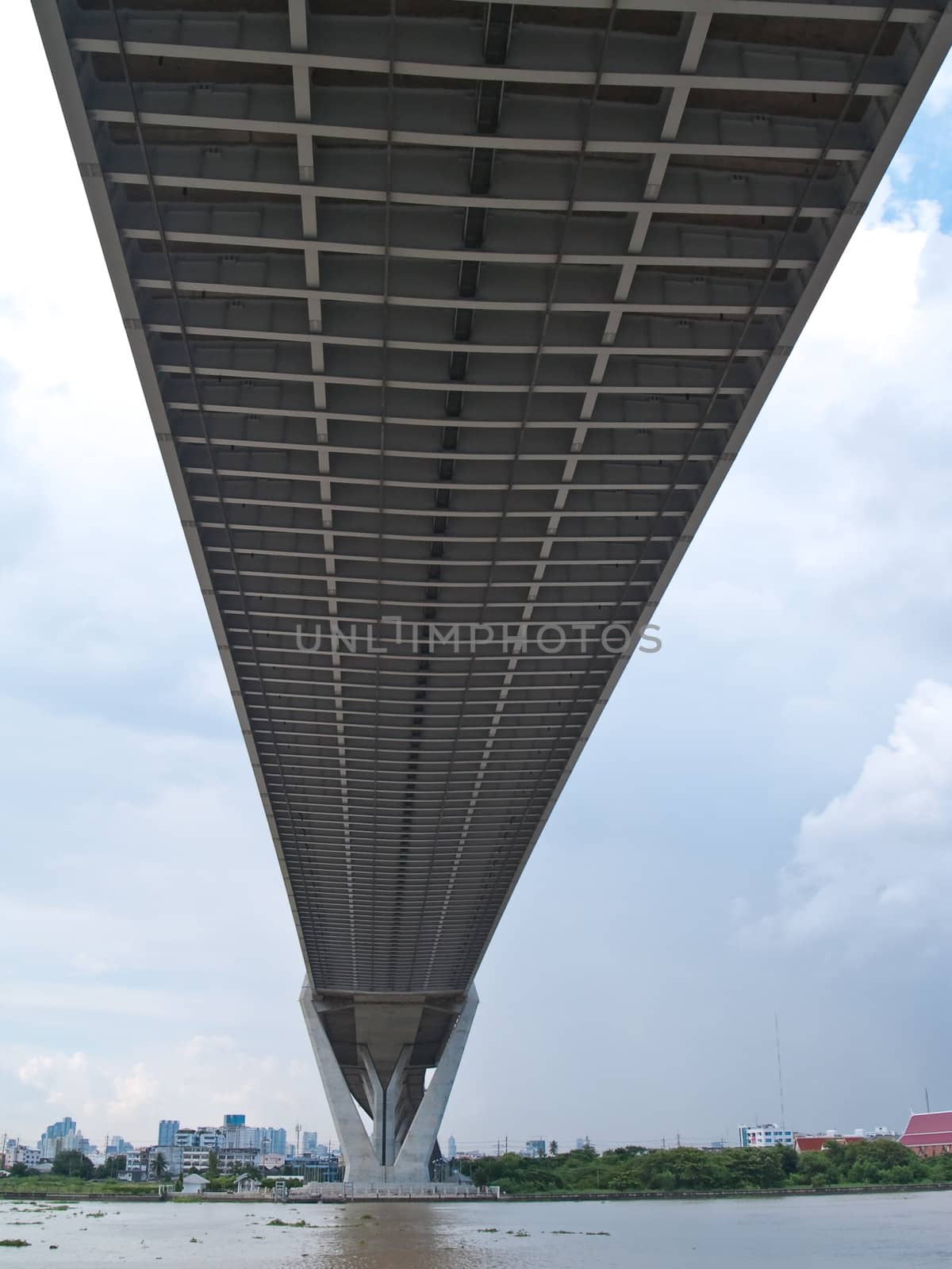 Bhumibol Bridge also casually call as Industrial Ring Road Bridge, Samut Prakarn,Thailand