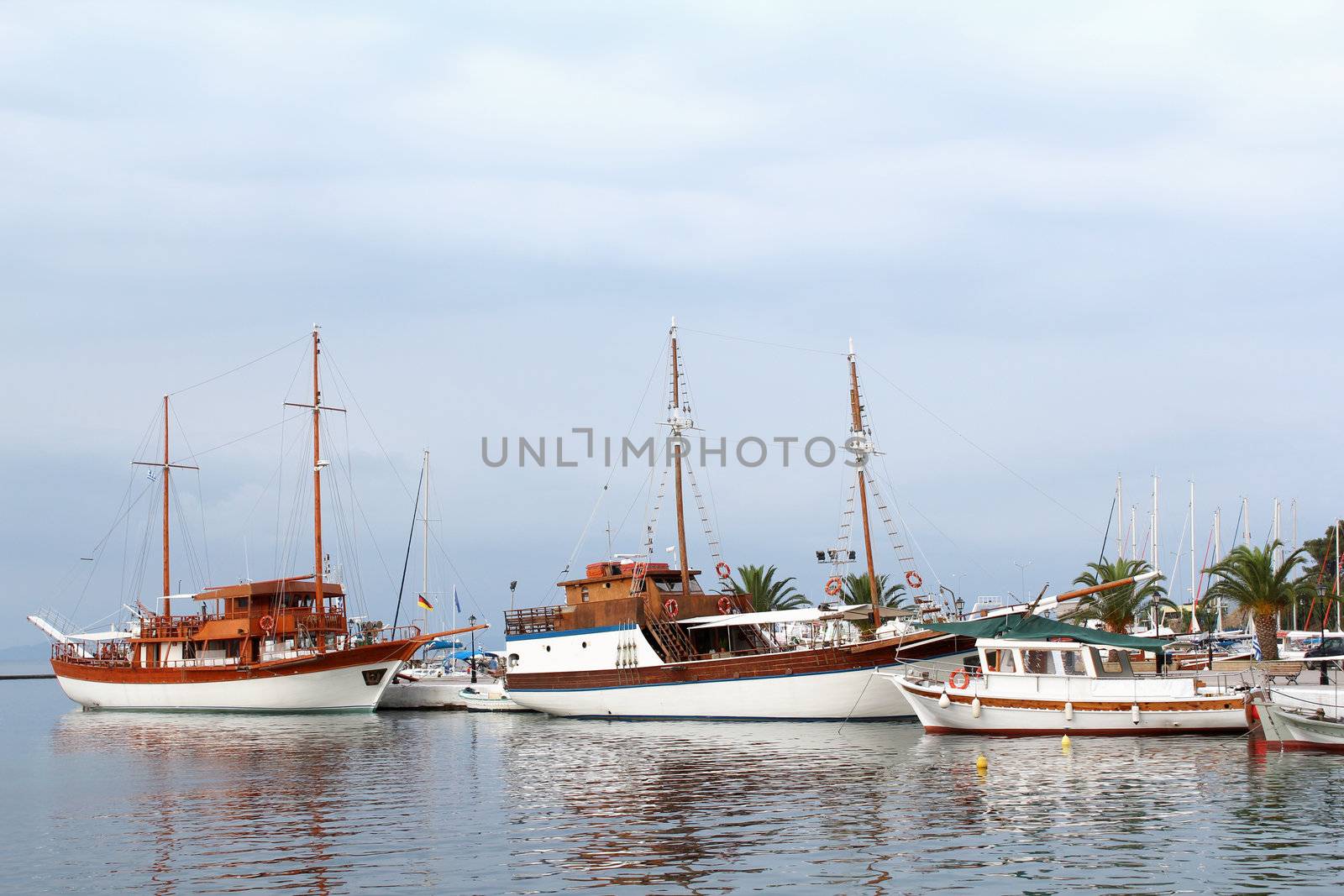 Neos Marmaras port with sailboat