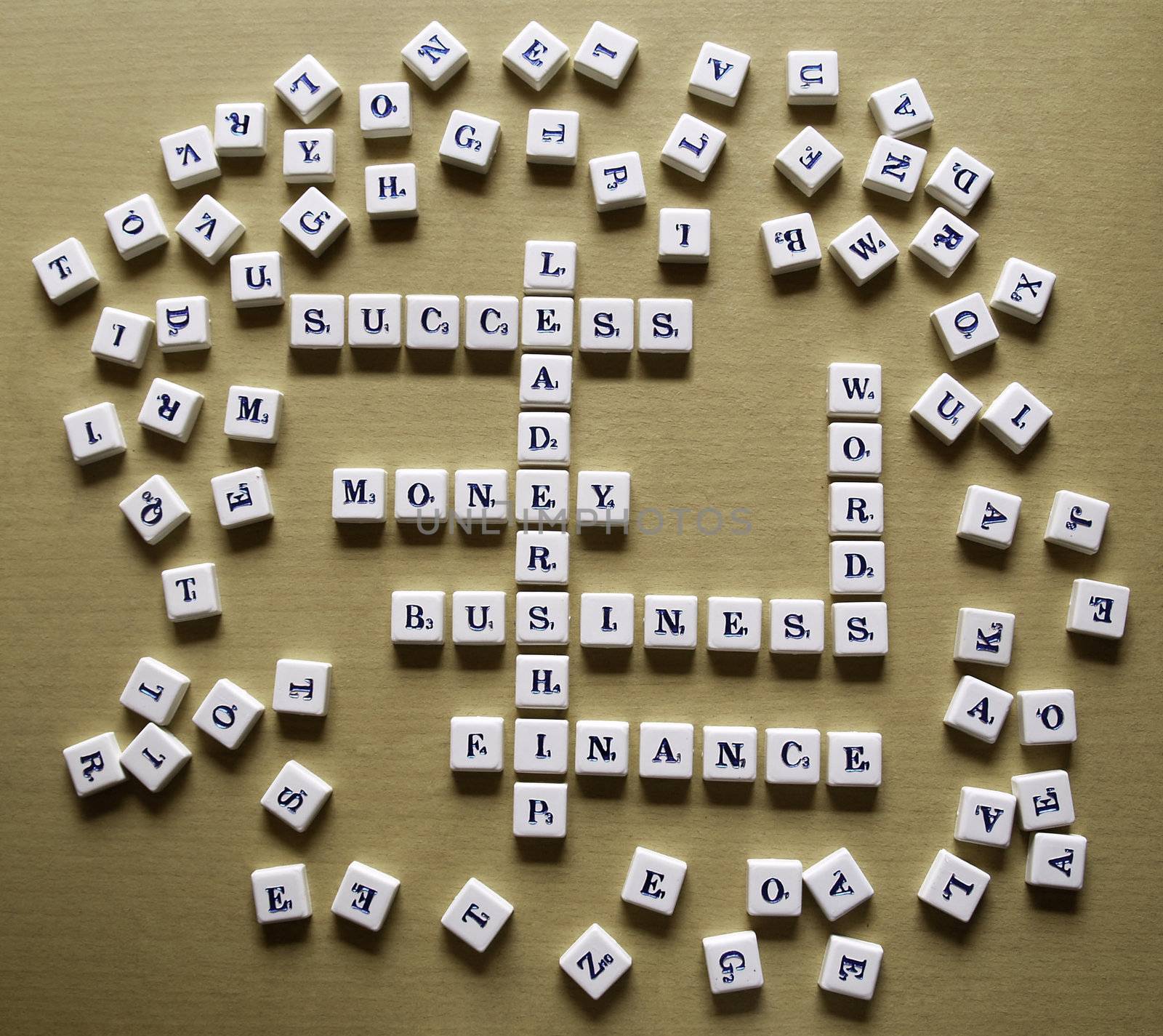 Career related word made of scrabble letter. Isolated on wood background.