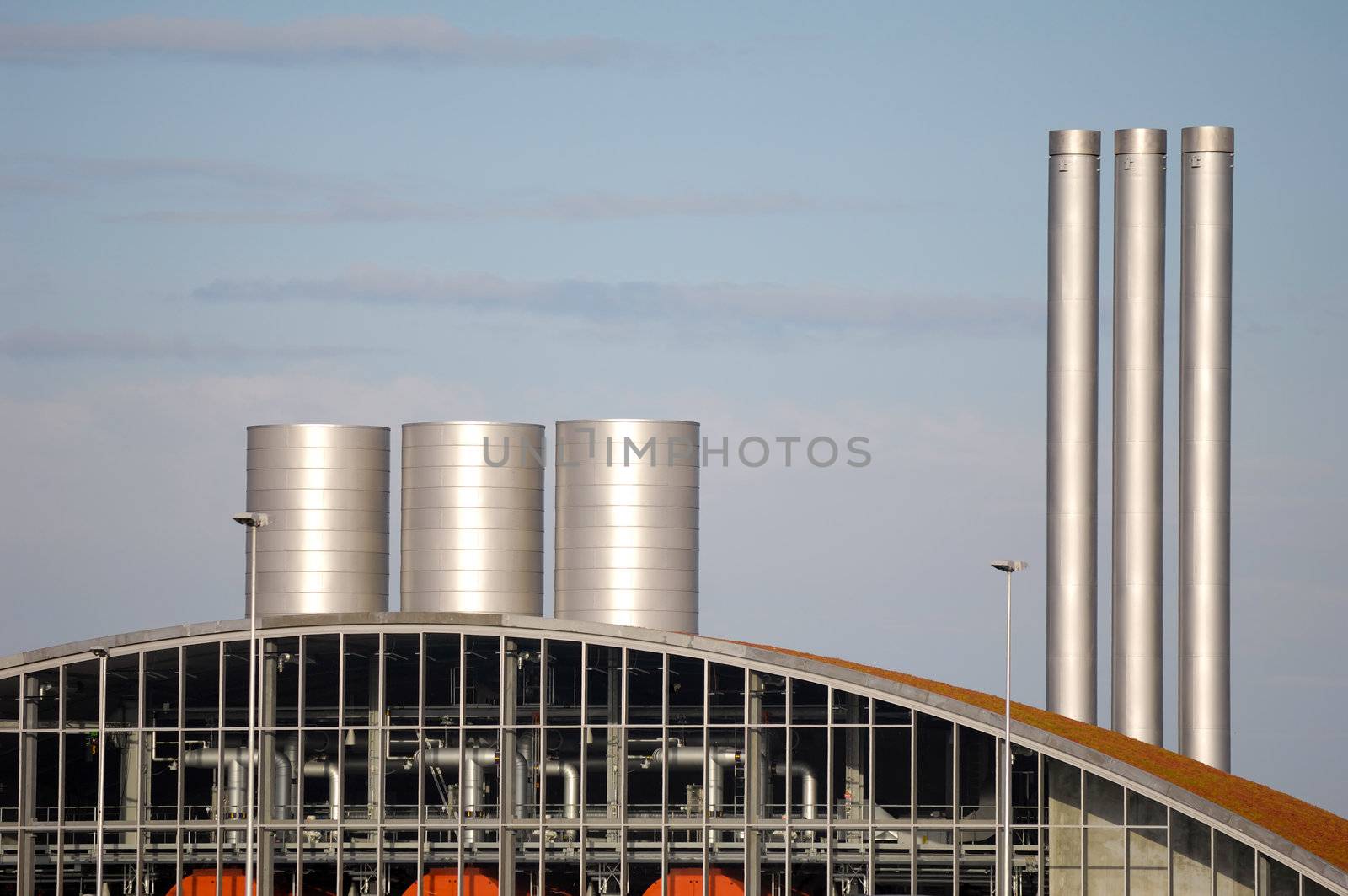 Non polluting facility which is producing gas based on organic waste materials.