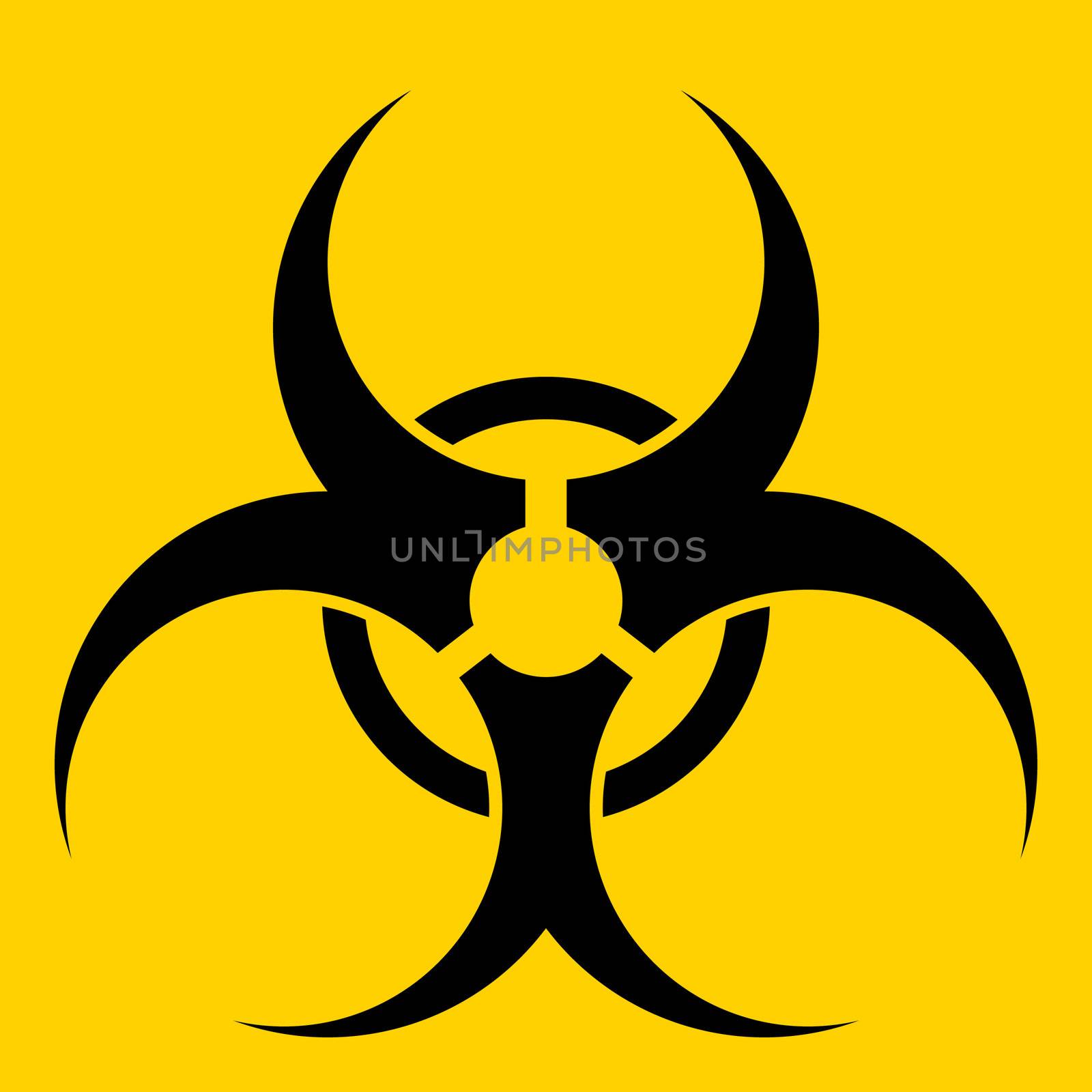 Biohazard symbol over a yellow.