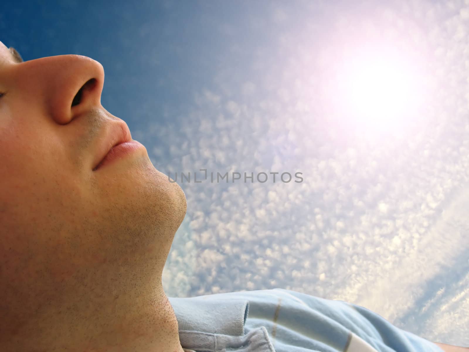 Shot of a man that looks to be sleeping - includes clipping path.