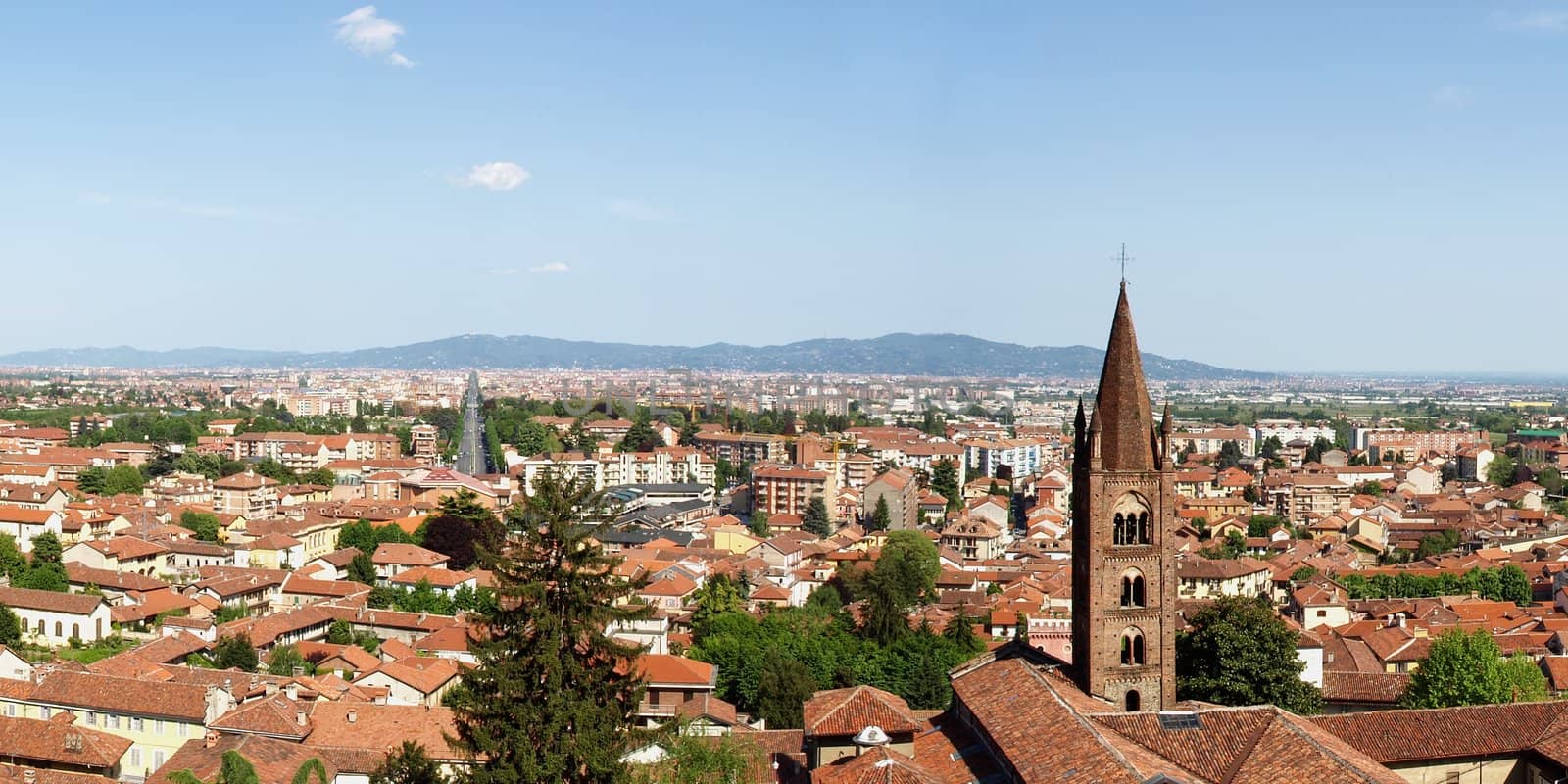 Turin panorama seen from the Castello di Rivoli hill