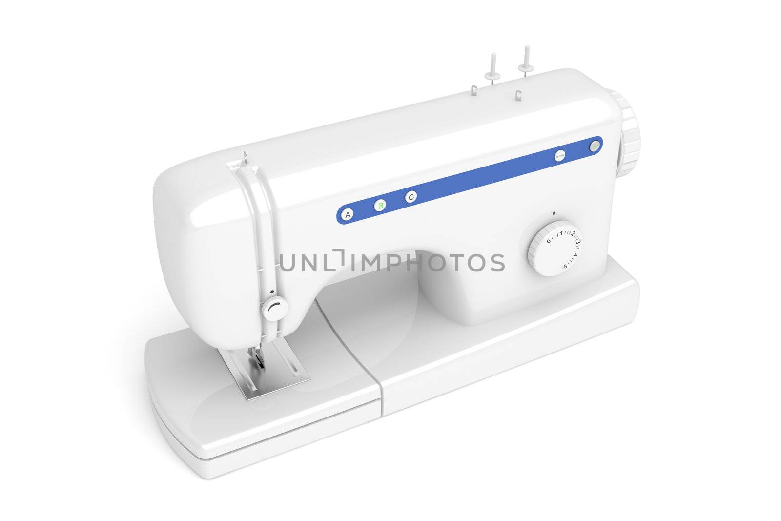 3d illustration of domestic sewing machine