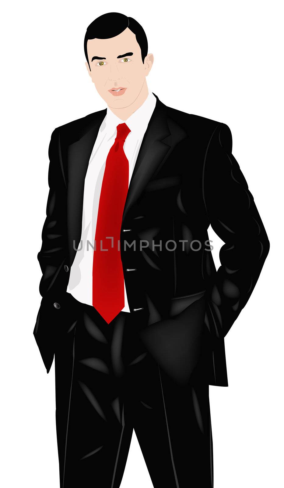 The successful elegant businessman on a white background.