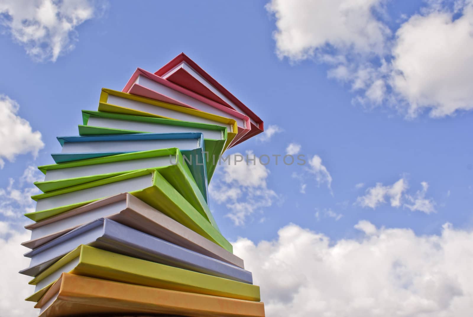 Stack of colored cover books by AndreyKr
