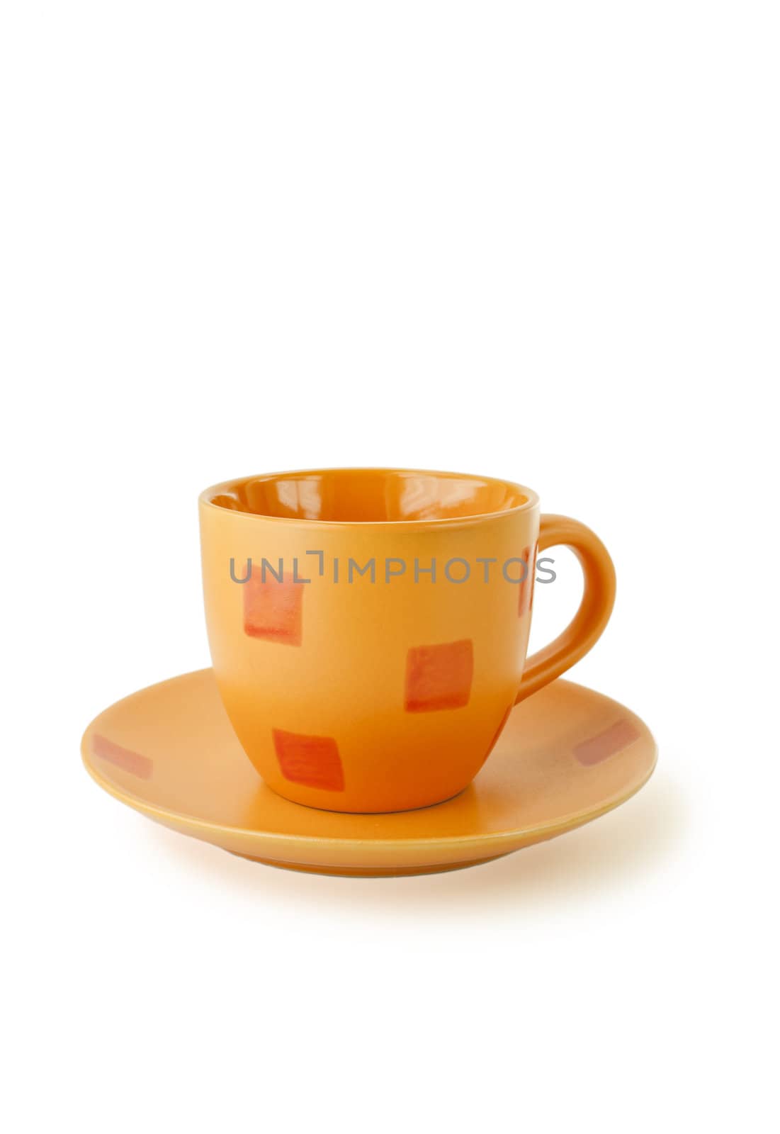 Orange coffee cup isolated on the white background by AndreyKr