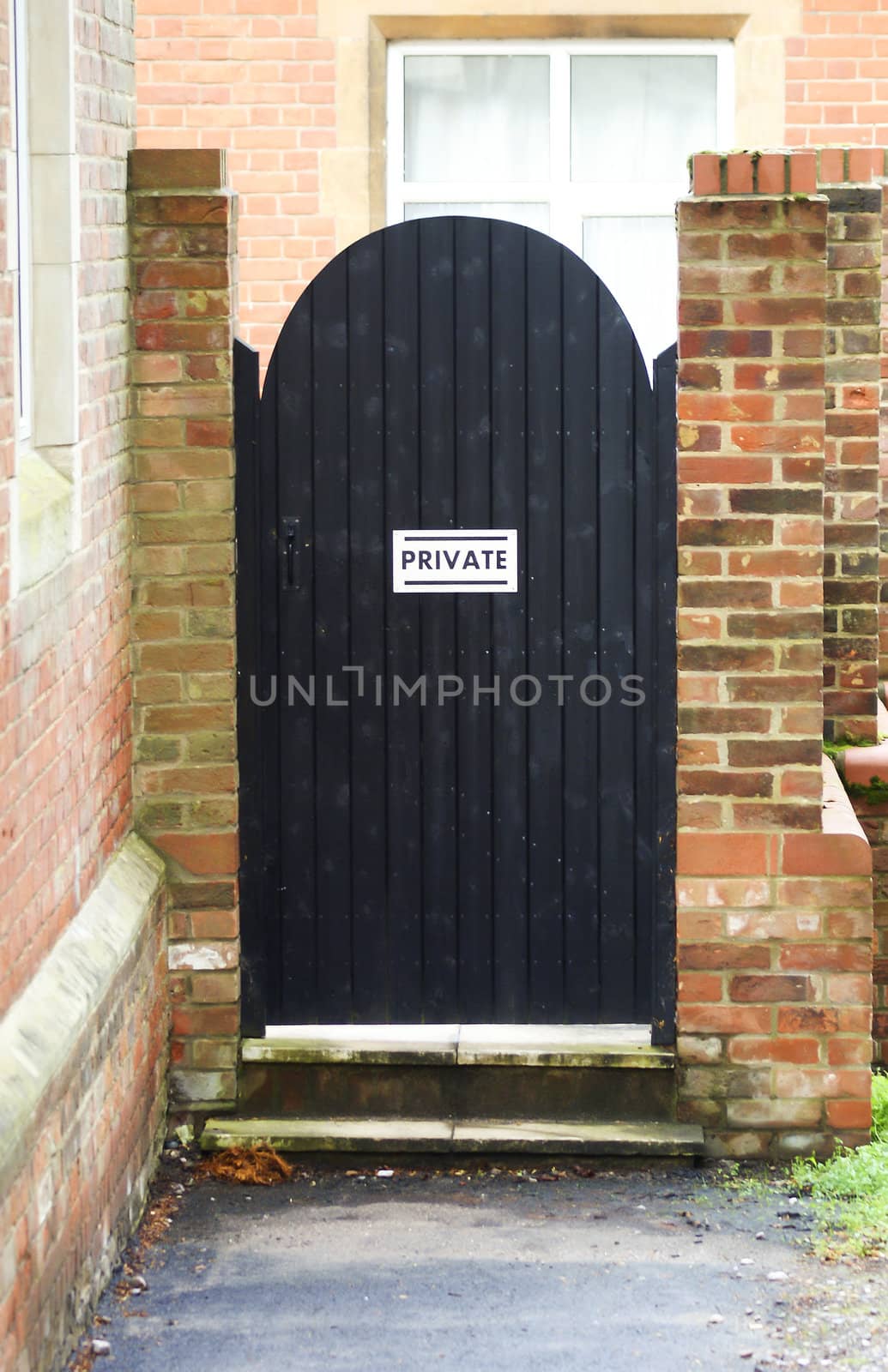 Gate with a sign 'private'