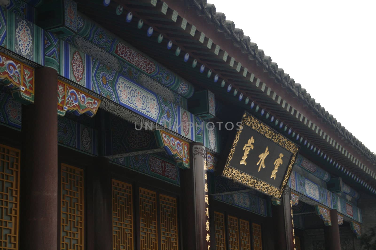 Chinese ornament on a building near the Wild Goose Pagoda in Xian, China