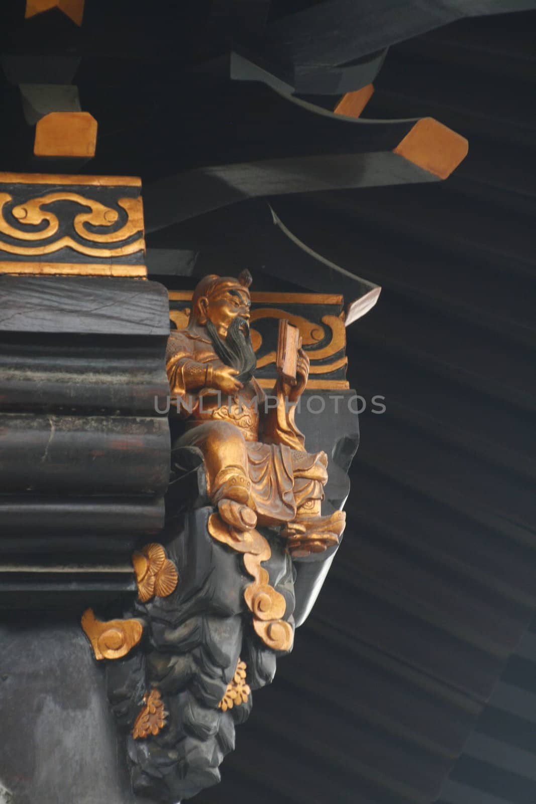 Detail of a temple near the Wild Goose Pagoda, Xian, China