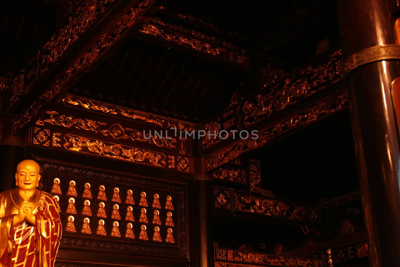 Temple at the Wild Goose Pagoda in downtown Xian, China