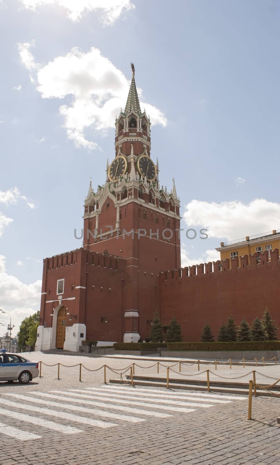 Spasskaya tower at Red Square in Moscow, Russia