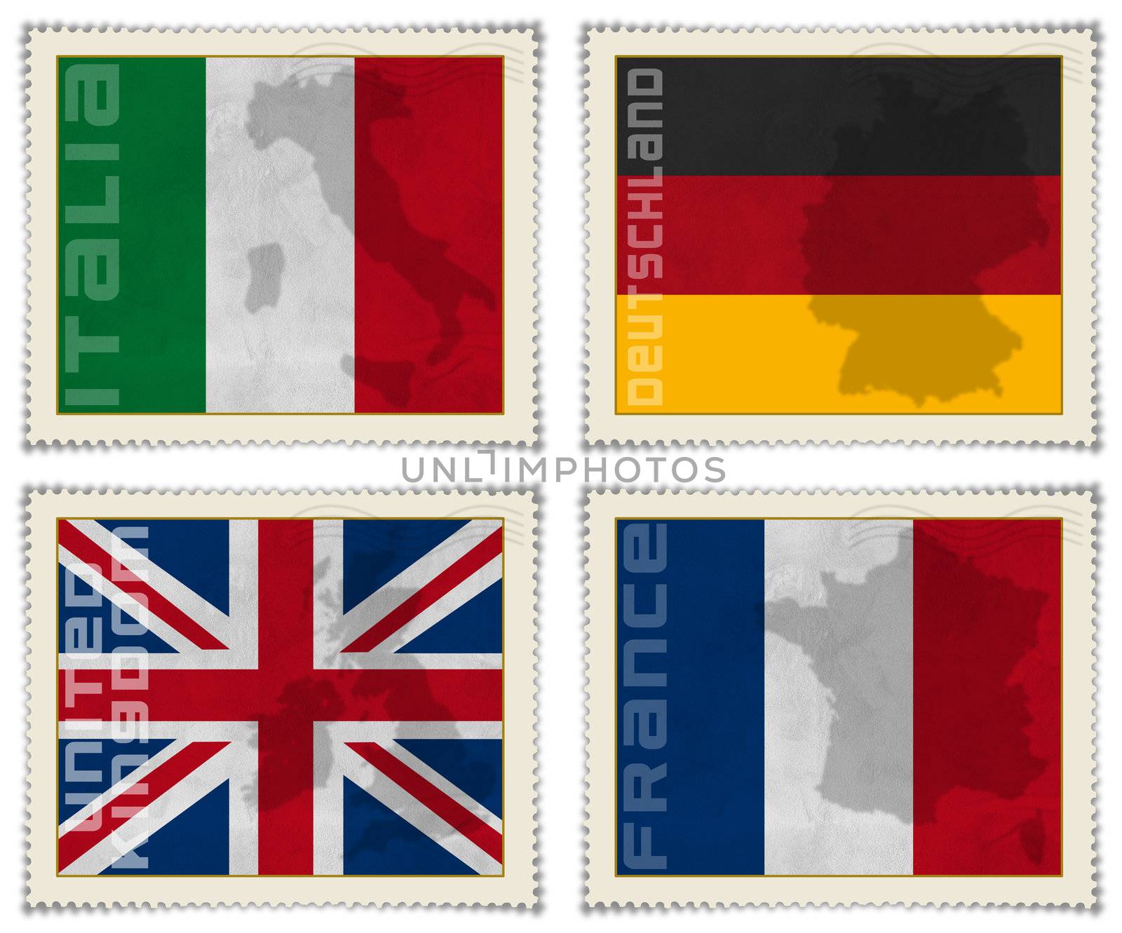 Europe stamps flags by catalby