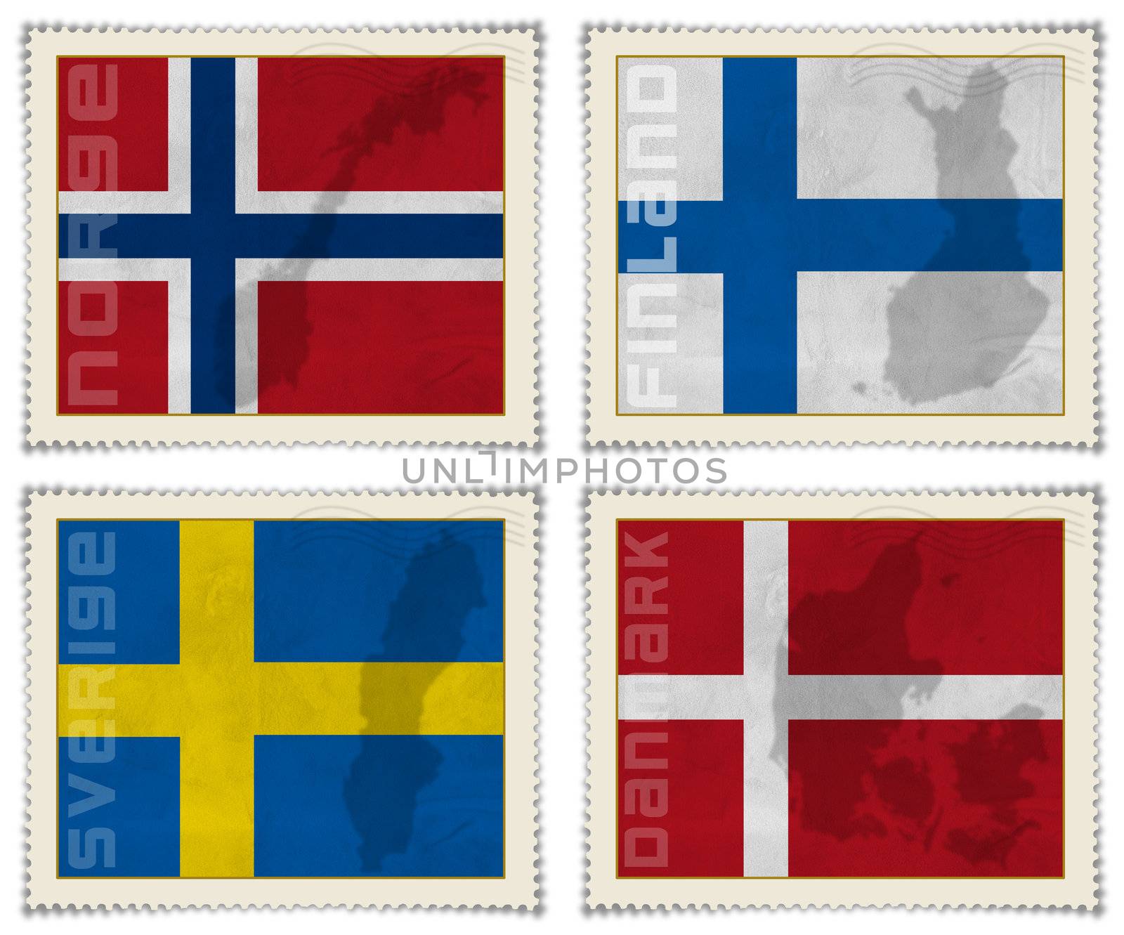 Europe stamps flags by catalby