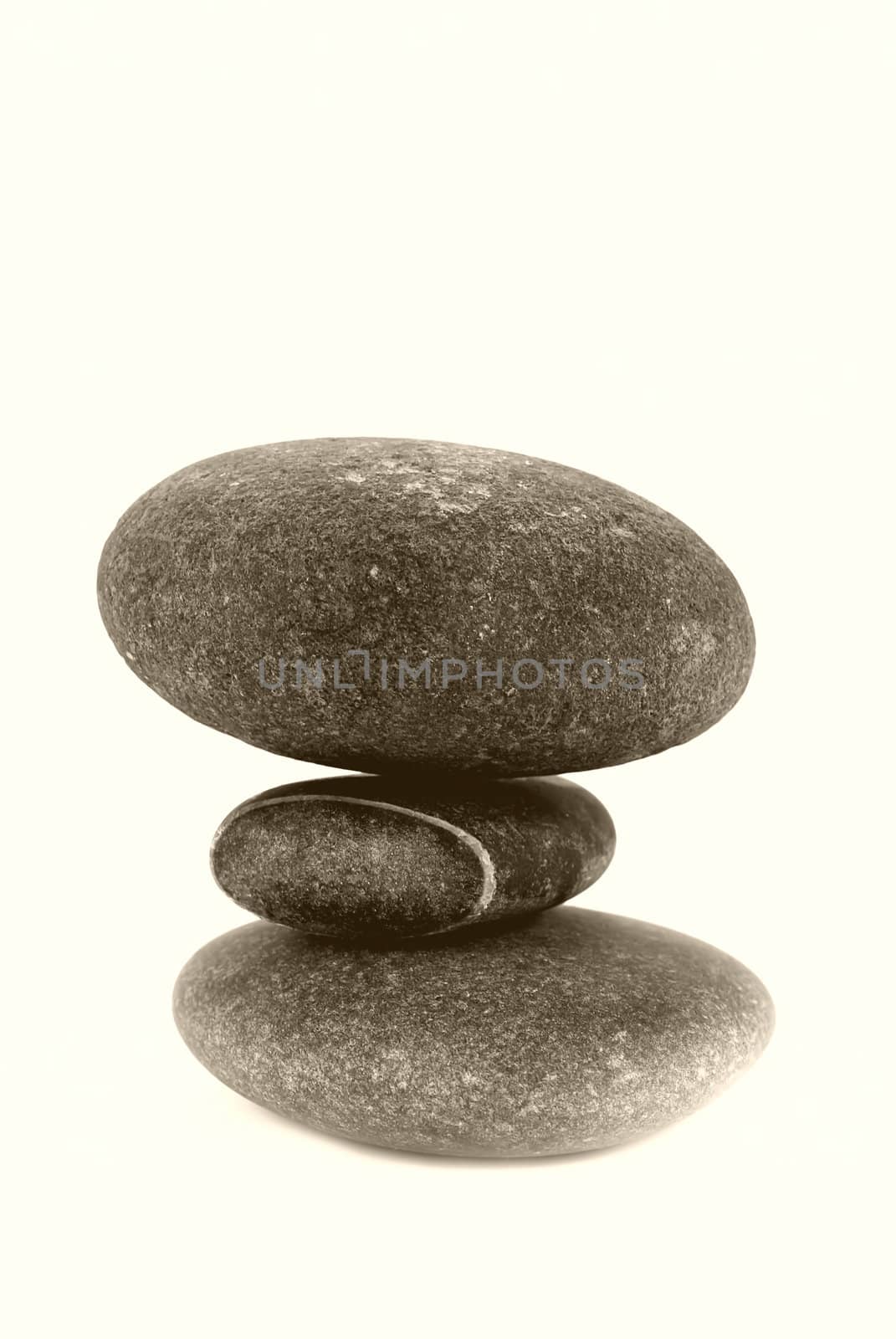 a stack of stone on white background
