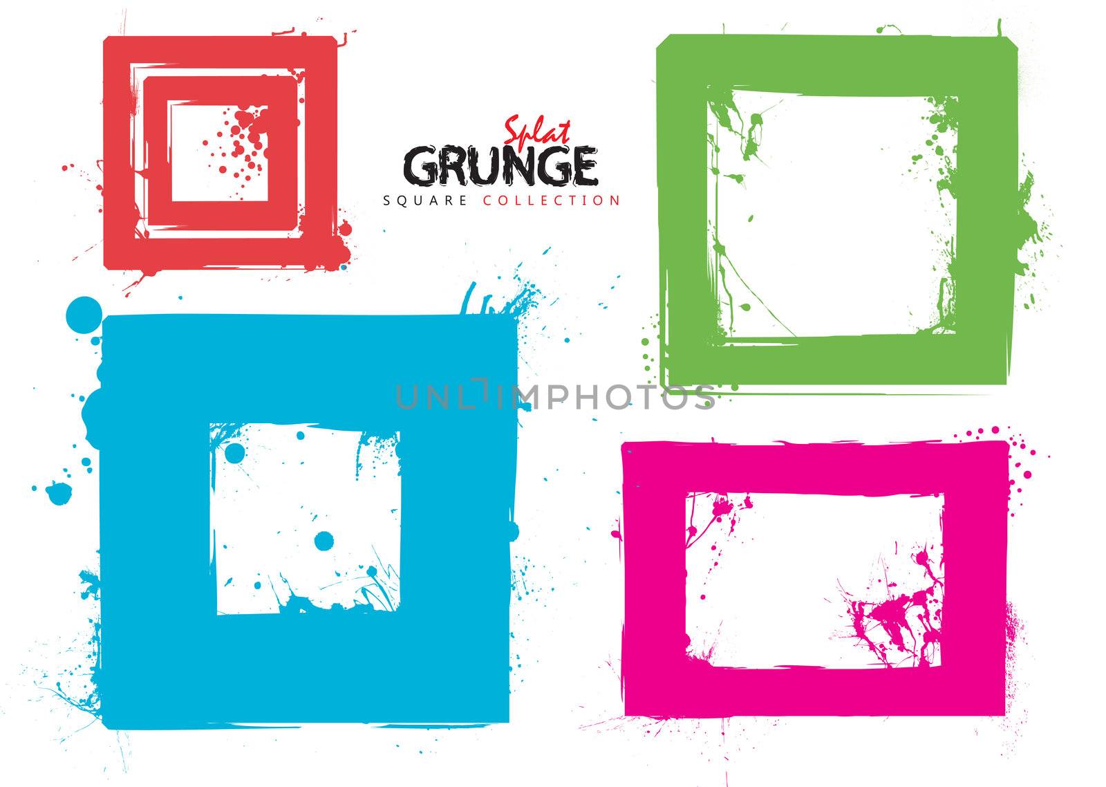 Grunge square collection ink by nicemonkey