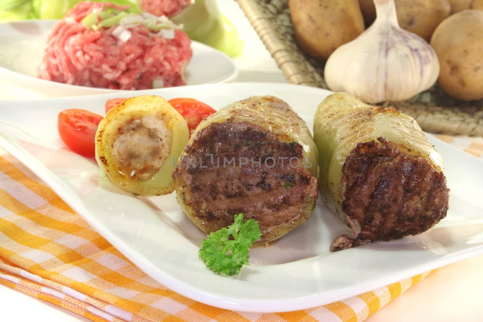 stuffed peppers with tomato and fresh parsley