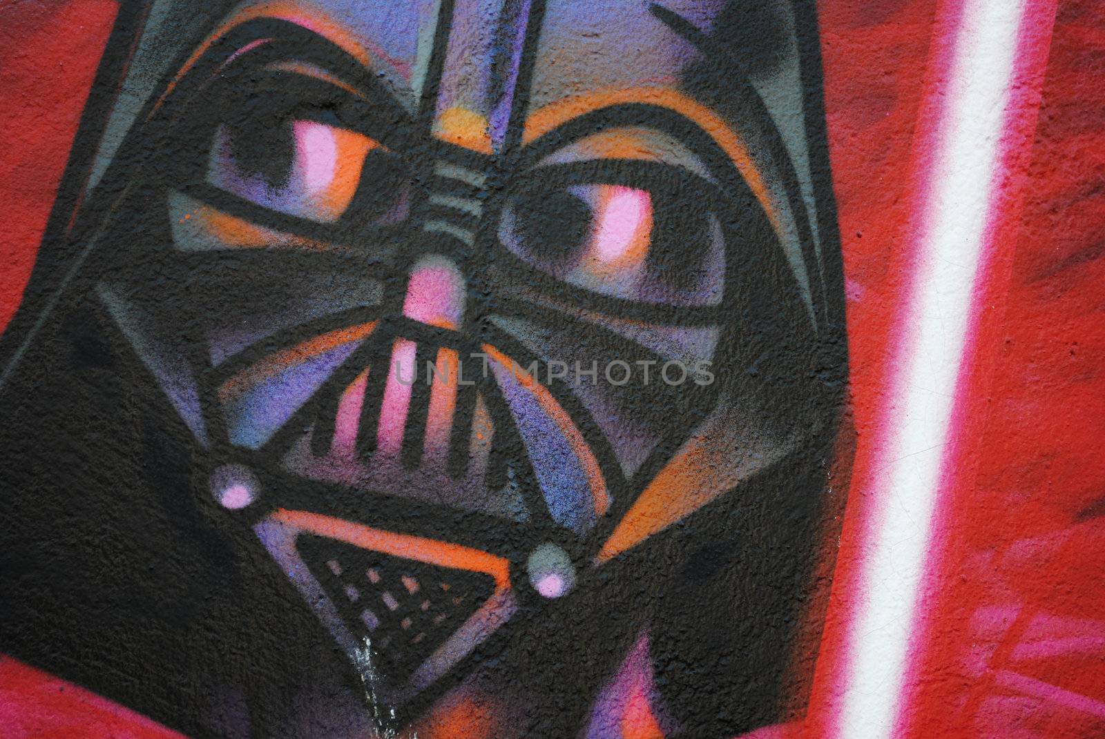 A Darth Vader graffiti character