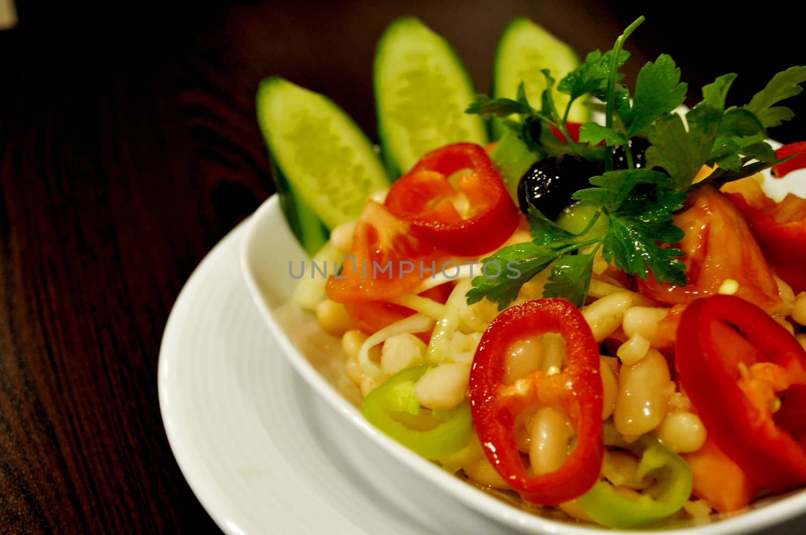 A macro shot of a delicious diet salad